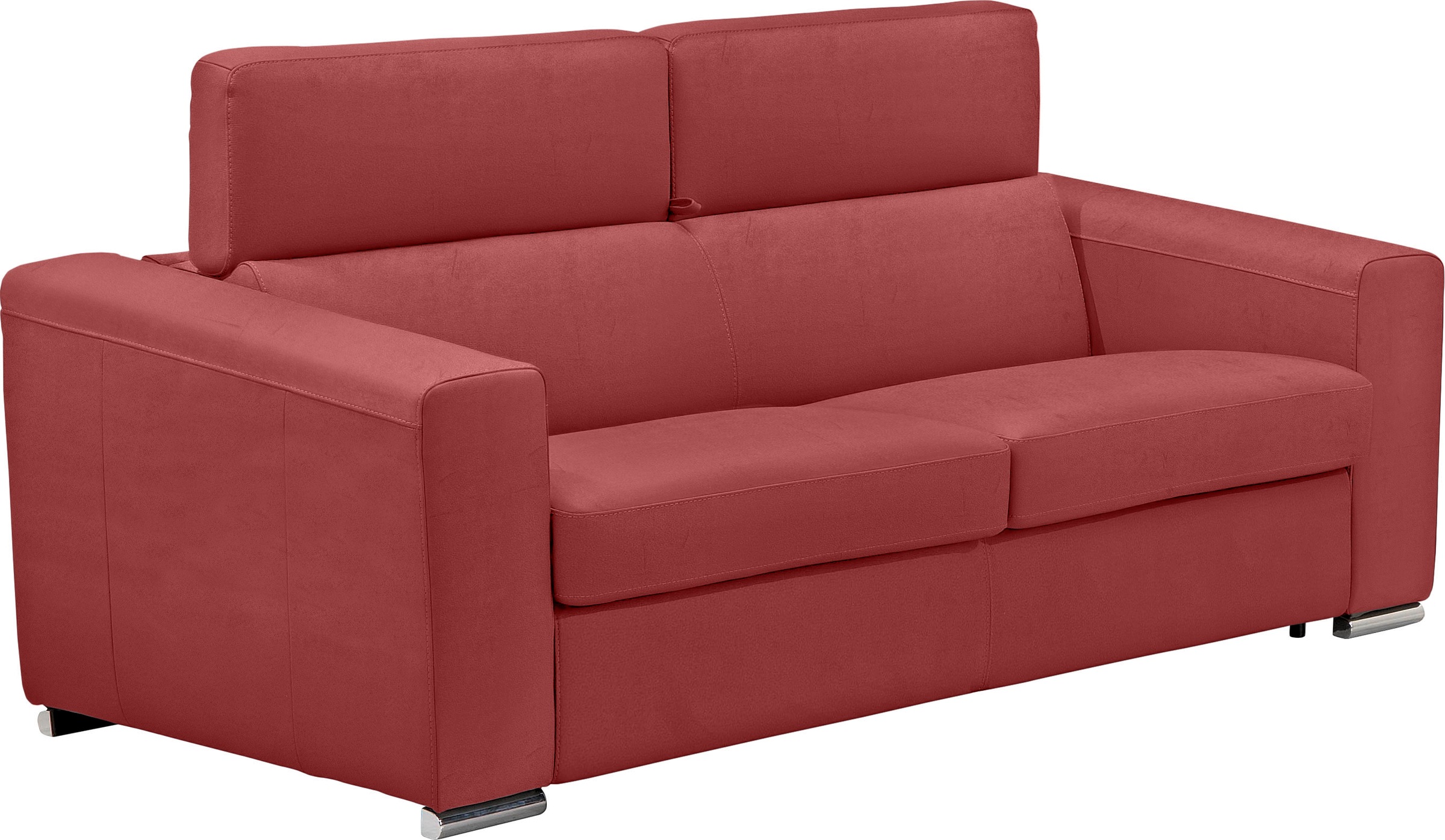 Egoitaliano Schlafsofa »Cabiria, Design und super Sitz- und Liegekomfort«, Sofa inkl. Schlaffunktion, Kopfteile verstellbar, mit Metallfüßen