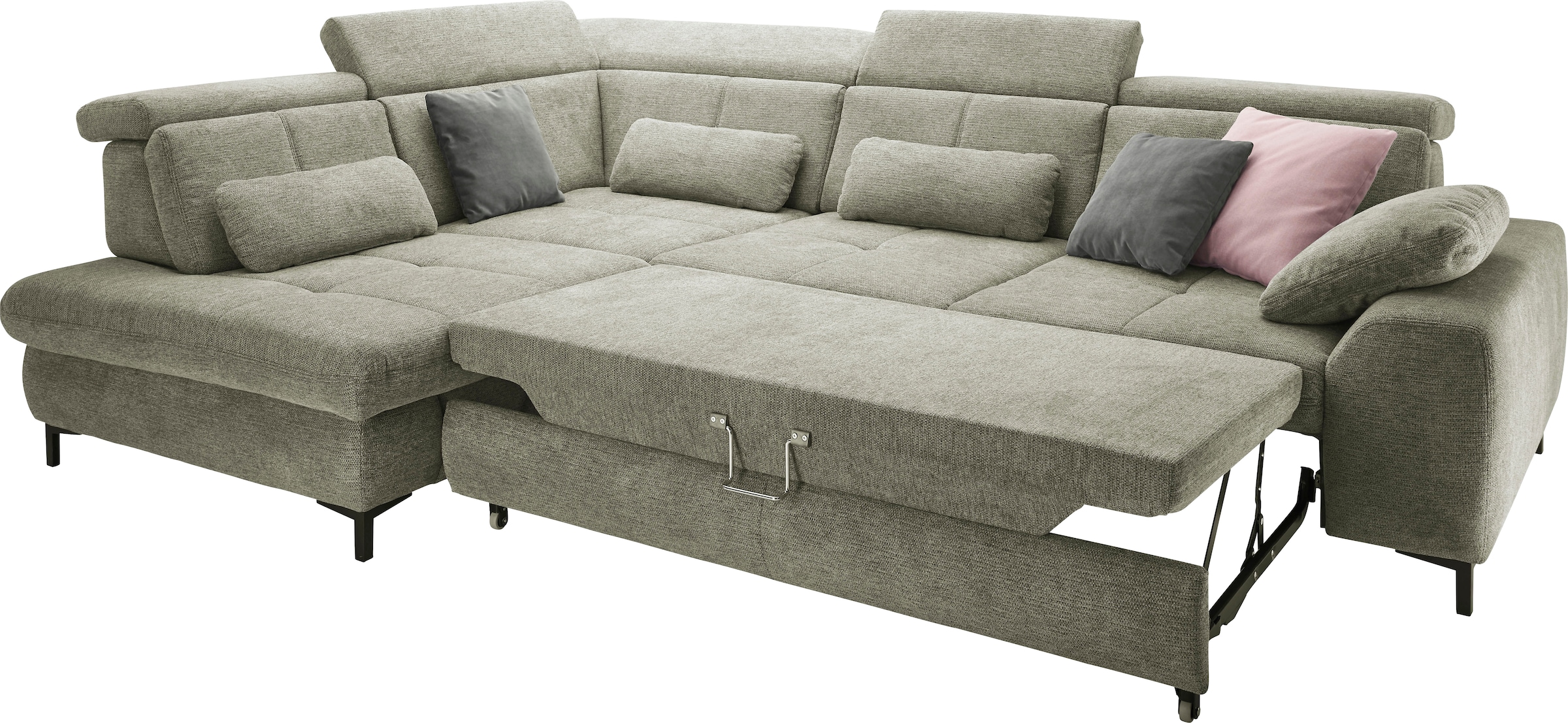set one by Musterring Ecksofa »SO 3400 Sitzhöhe 47cm oder 49cm, Sitztiefe verstellbar, B/T 317/220 cm«, Kaltschaumpolsterung, Flachgewebe, whlw. mit weiteren Funktionen