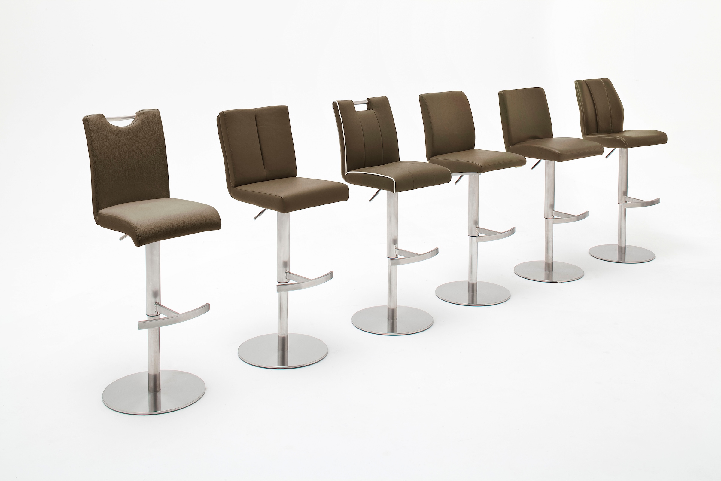 MCA furniture Bistrostuhl »BARBECOOL«, mit Rückenlehne, Bodenplatte rund, 360° drehbar, Sitzhöhe von 55-80 cm