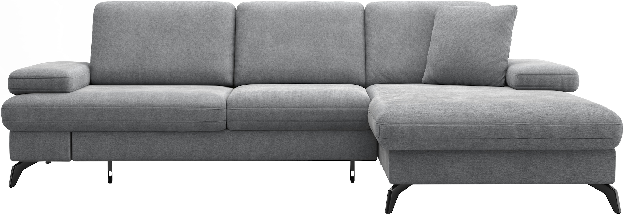 sit&more Ecksofa »Morris L-Form«, mit Bettfunktion, bzw. XXL-Sitzfläche, Armteilverstellung & Zierkissen