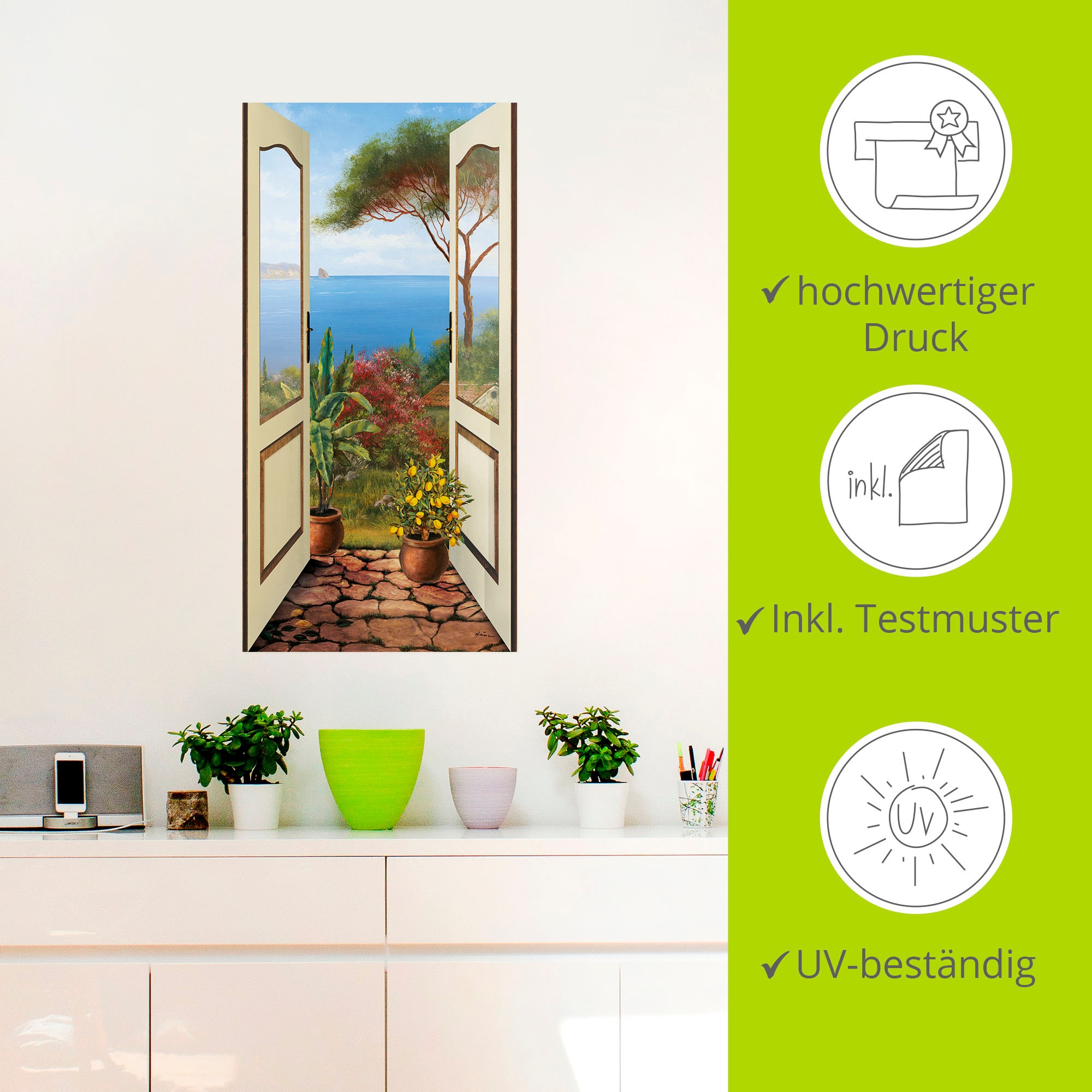 Artland Wandbild »Veranda am Meer«, Küstenbilder, (1 St.), als Alubild, Outdoorbild, Leinwandbild, Poster, Wandaufkleber