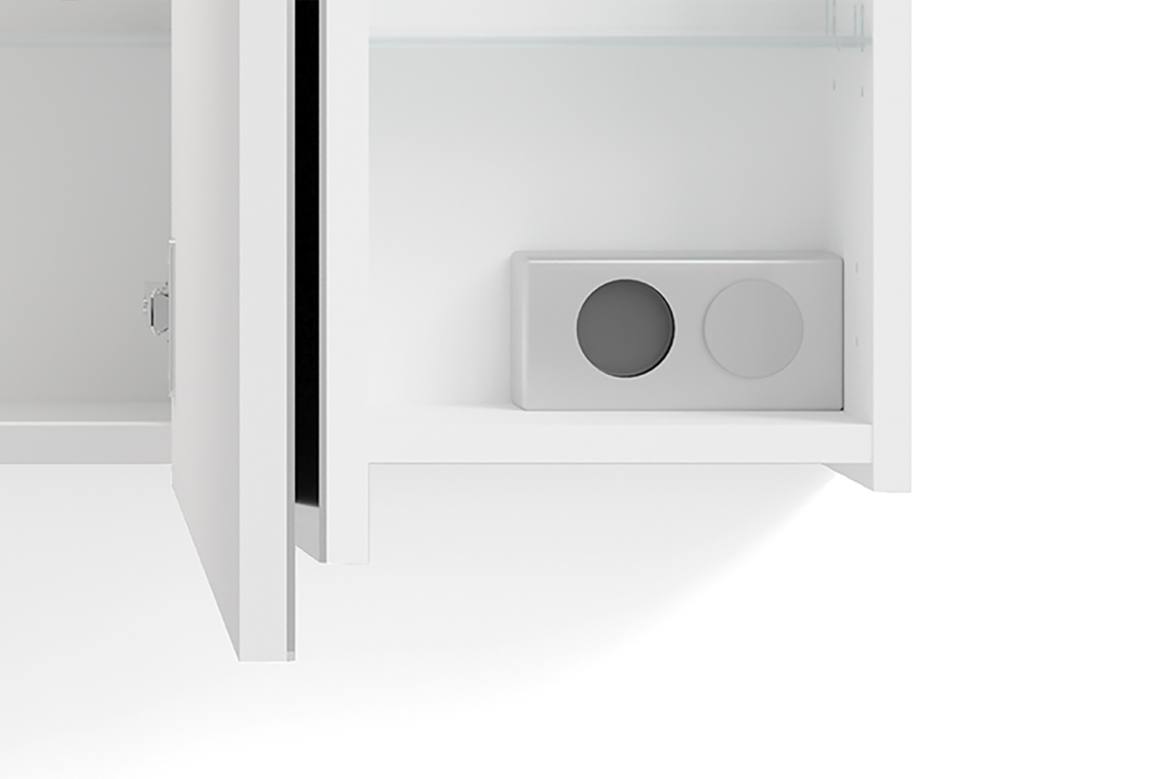 byLIVING Spiegelschrank »Serie Spree, in vielen Breiten erhältlich« Soft-Close, LED Beleuchtung mit Schalter- und Steckdosenbox