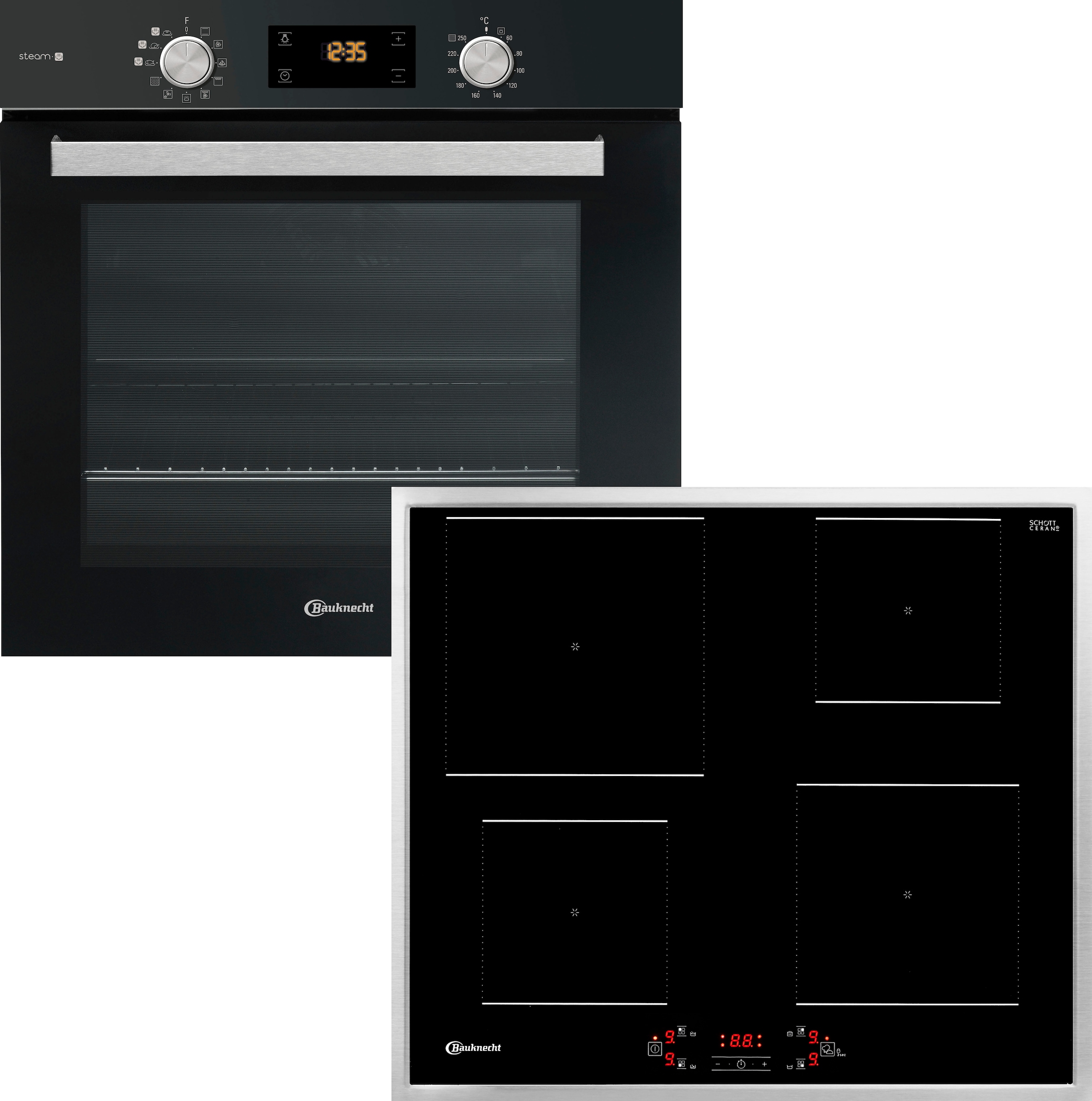 Backofen-Set »BAK5S KP8V2 BLG«, mit 2-fach-Teleskopauszug, Pyrolyse-Selbstreinigung,...