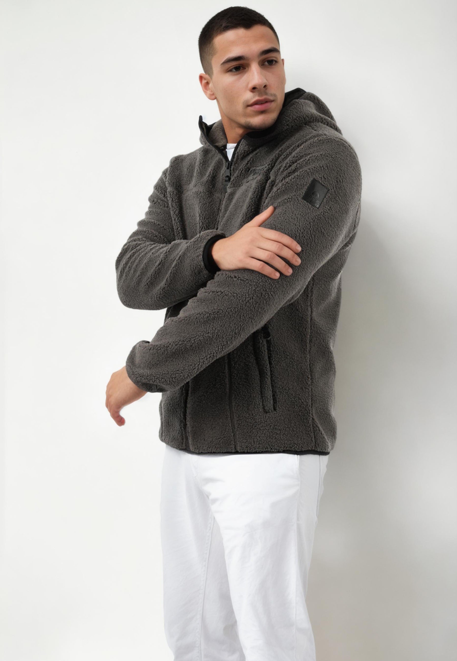Arctic Seven Fleecejacke »Arctic Seven Herren Sherpa Fleecejacke mit Kapuze AS413«
