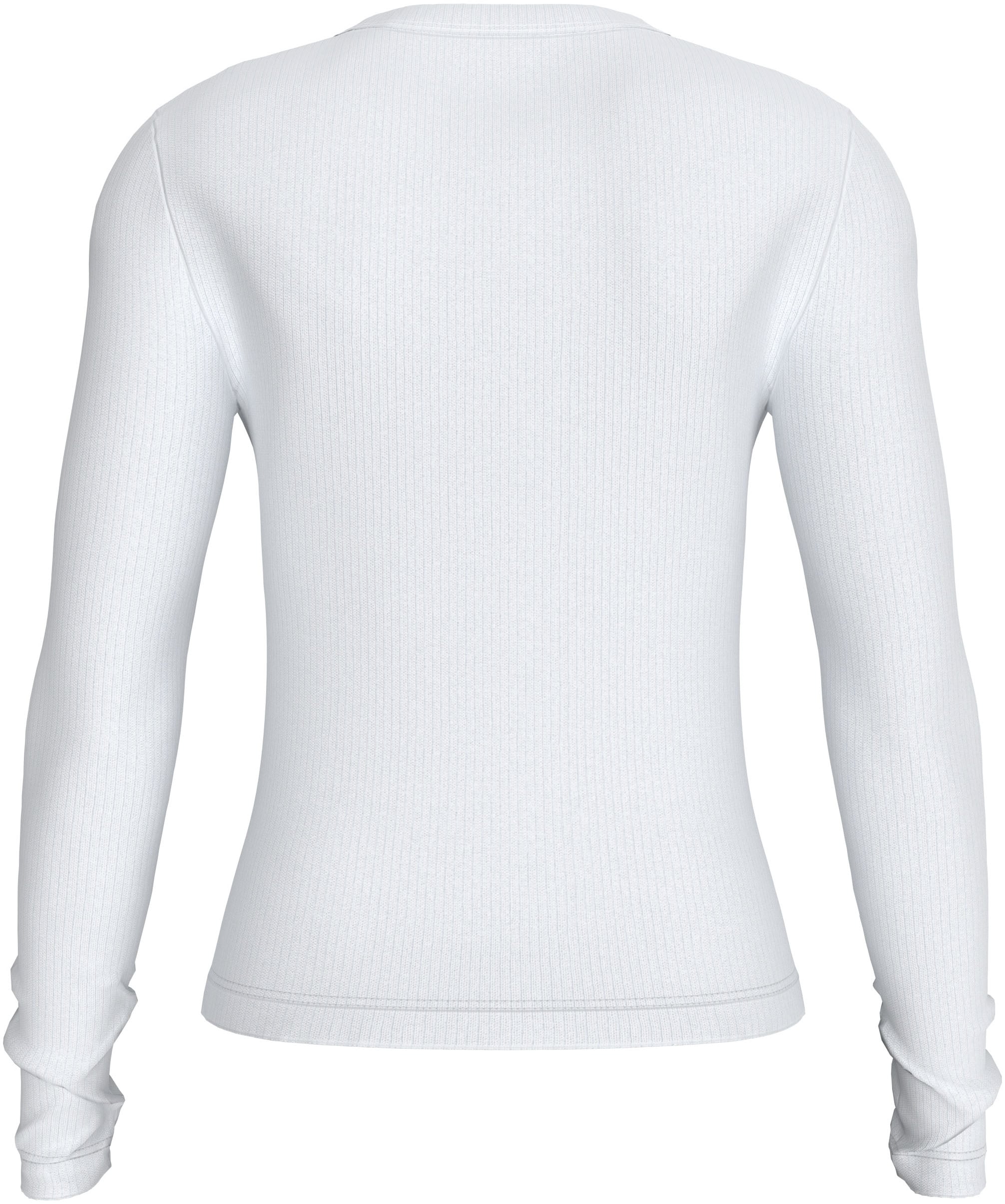 Calvin Klein Jeans Langarmshirt »WOVEN LABEL RIB LONG SLEEVE«, mit Logopatch