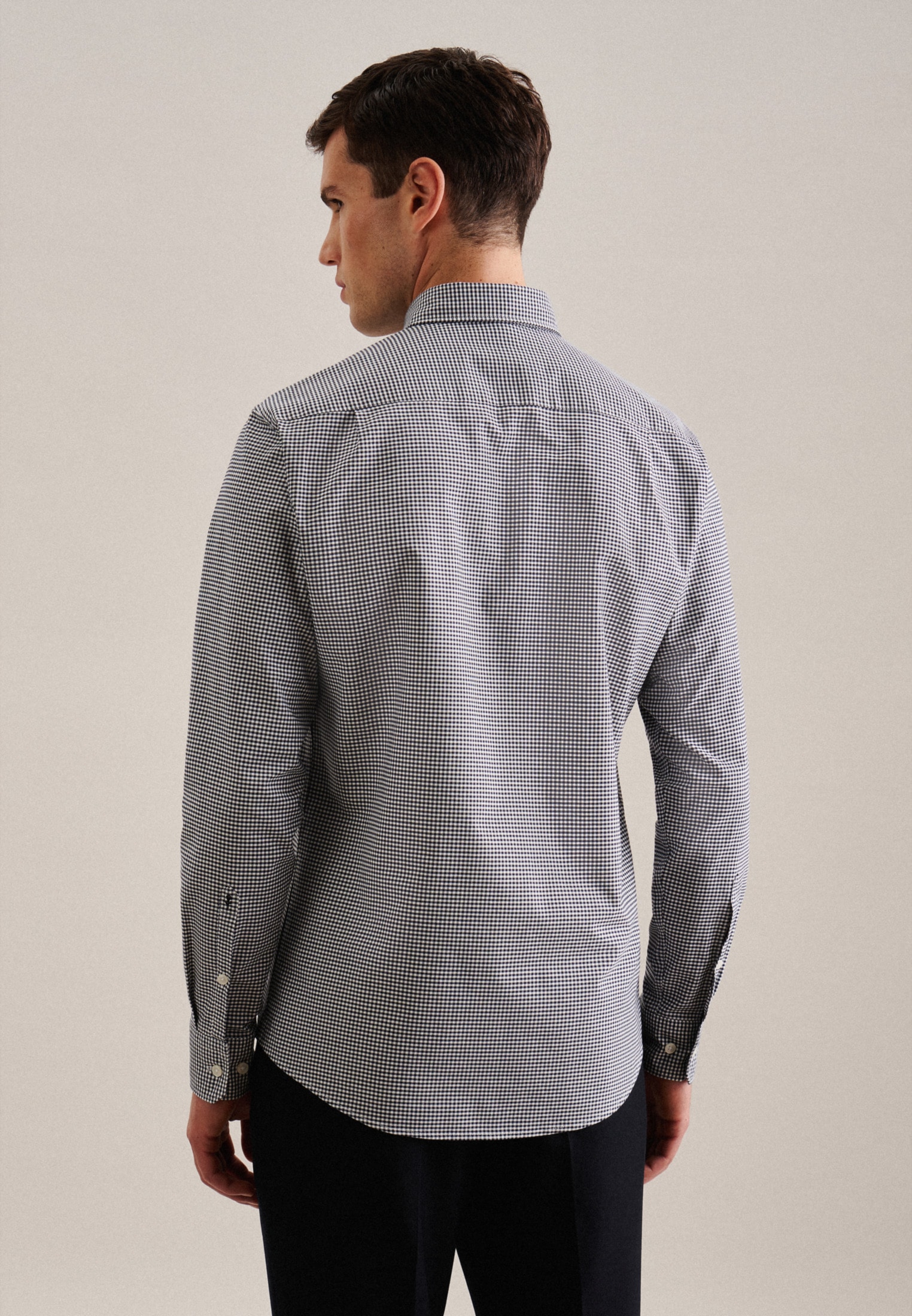 seidensticker Businesshemd »Schwarze Rose« Regular 1/1 Button-Down-Kragen Karo
