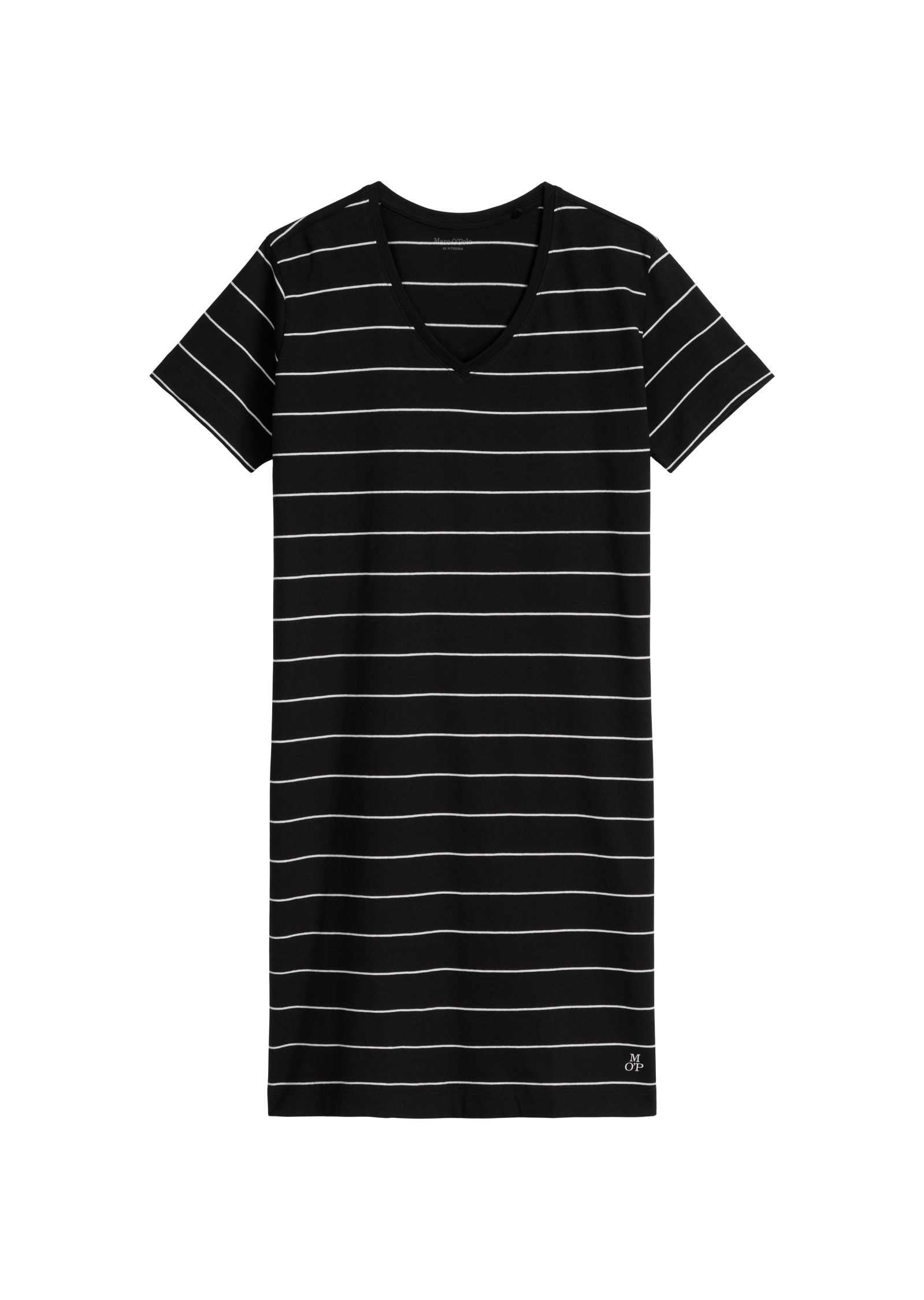 Marc O'Polo Nachthemd »Mix N Match Cotton« mit V-Ausschnitt und kurzen Ärmeln, gestreift