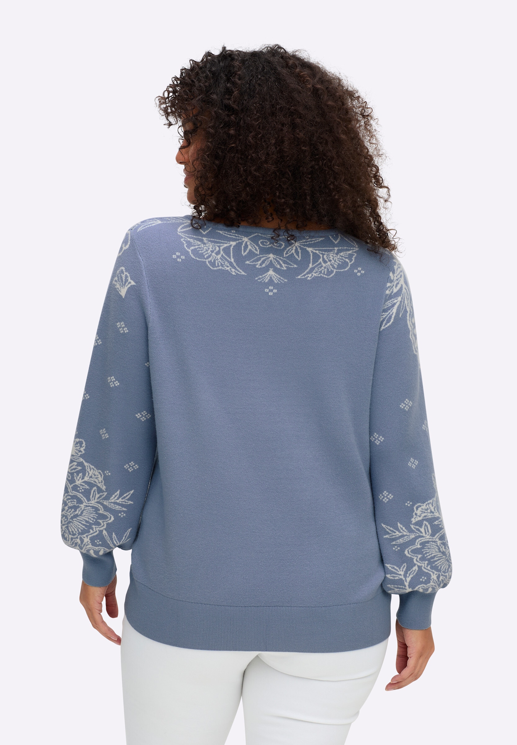 sheego by Joe Browns Strickpullover »Pullover Jacquardpullover mit Blüten«