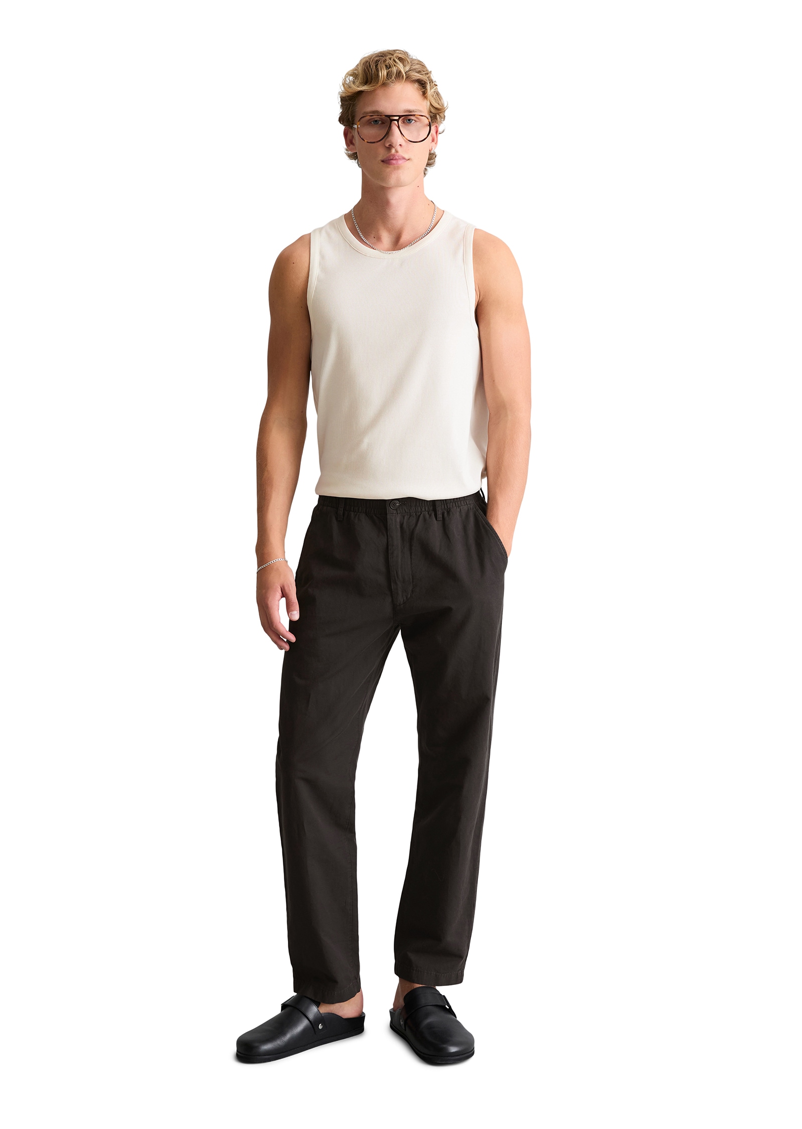 Marc O'Polo DENIM Tanktop Ripp-Tanktop slim aus Bio-Baumwoll-Mix