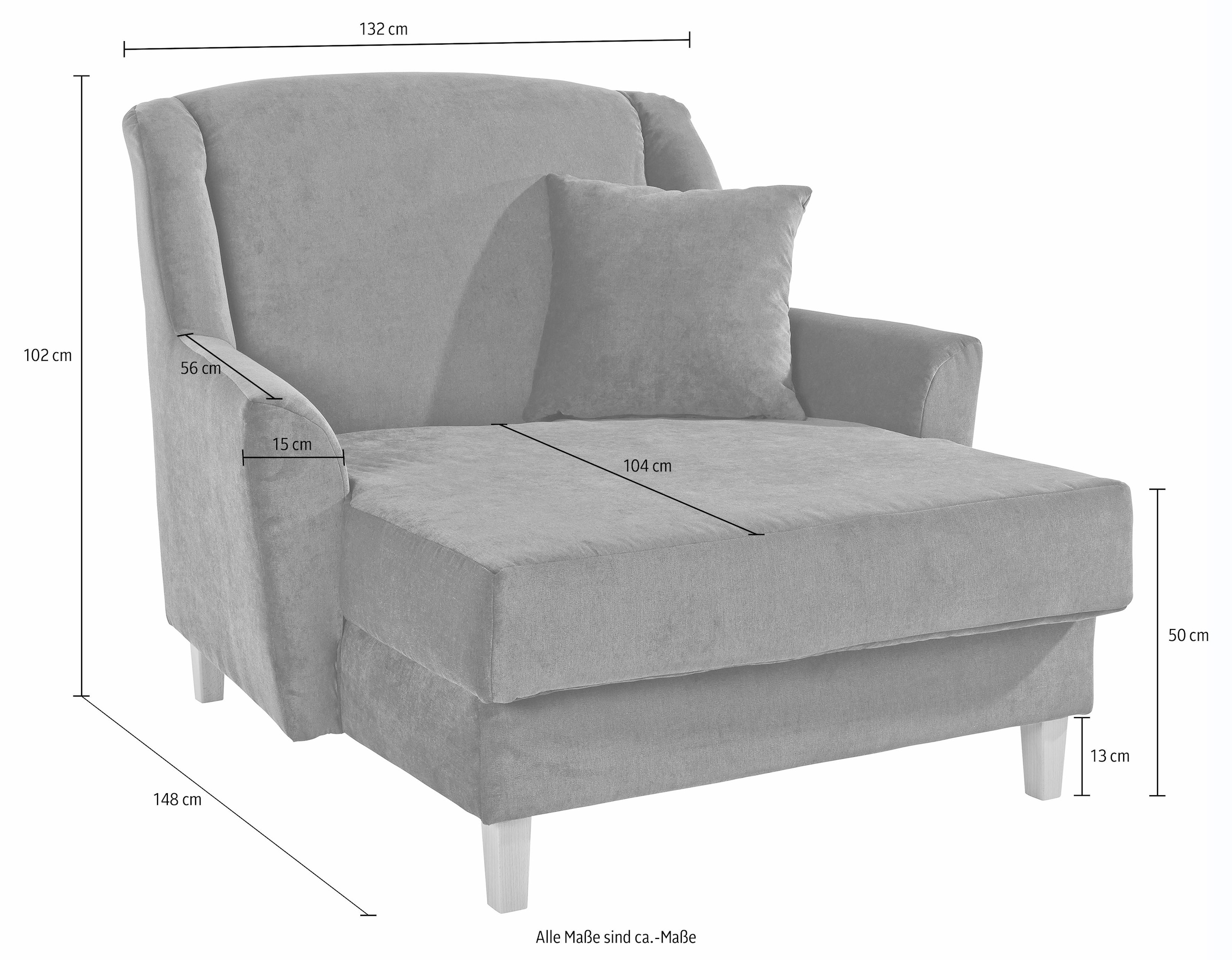 Max Winzer® XXL-Sessel »Julia, Megasessel mit Platz für 2, komfortabel und bequem«, Loungesessel in Ohrenbackenoptik, zeitlos und elegant, Holzfuß