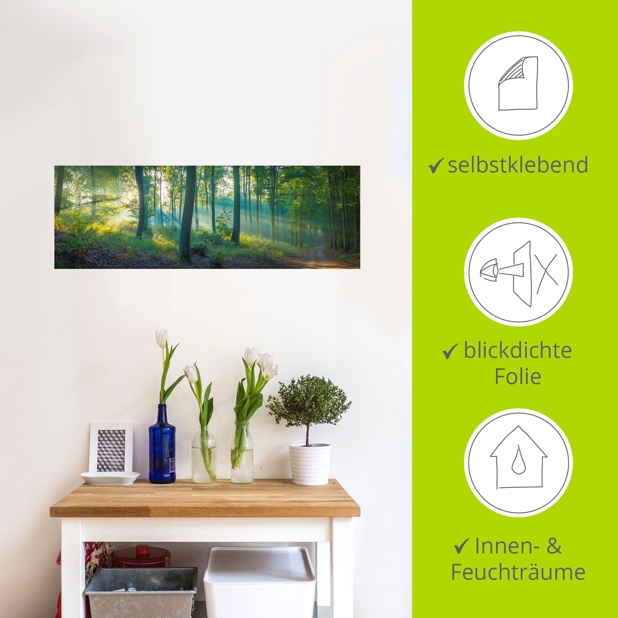 Artland Wandbild »Wald Panorama«, Waldbilder, (1 St.), als Alubild, Outdoorbild, Leinwandbild, Poster, Wandaufkleber