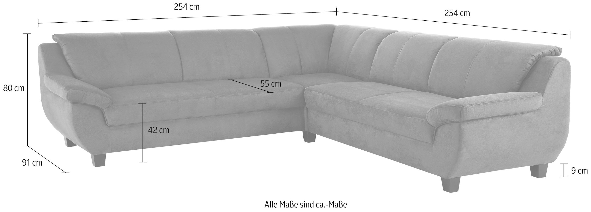 Home affaire Ecksofa »Yesterday L-Form«, wahlweise mit Bettfunktion, auch in Cord