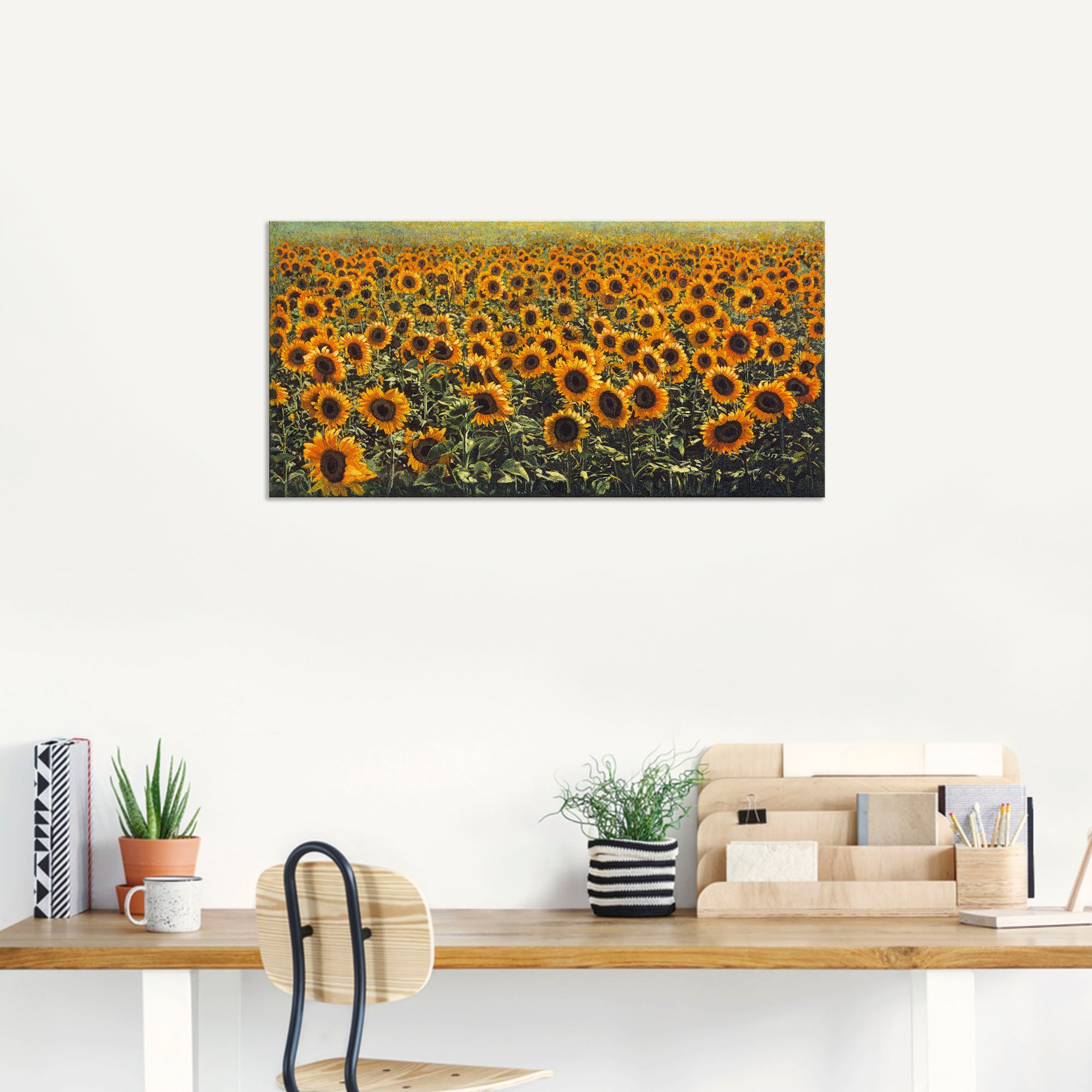Artland Wandbild »Sonnenblumenfeld«, Blumenwiese, (1 St.), als Alubild, Outdoorbild in verschied. Größen