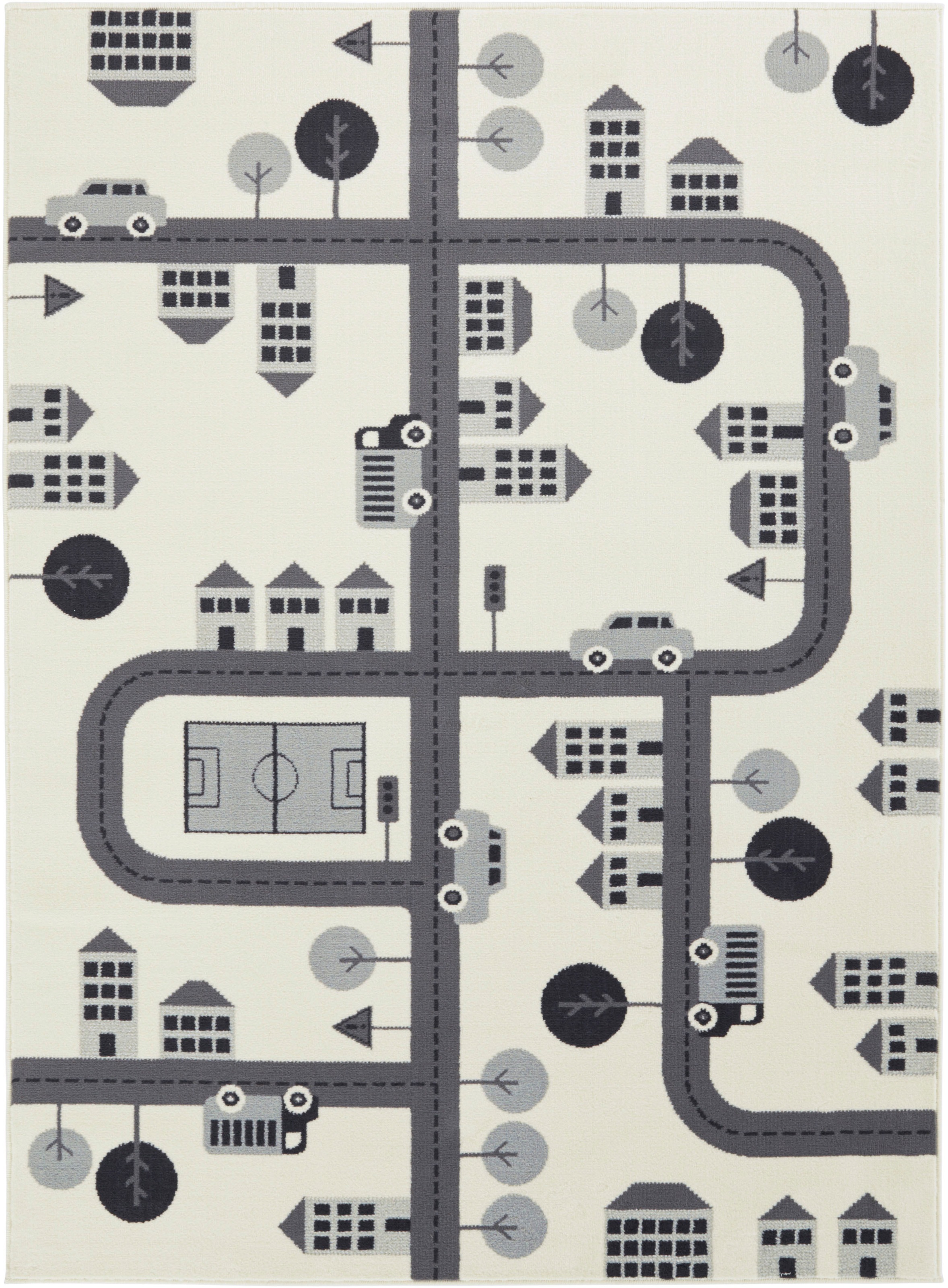 HANSE Home Kinderteppich »Town«, rechteckig, 0,9 mm Höhe, Kurzflor, Kinderteppich, Spielteppich, Straßen Design, Kinderzimmer
