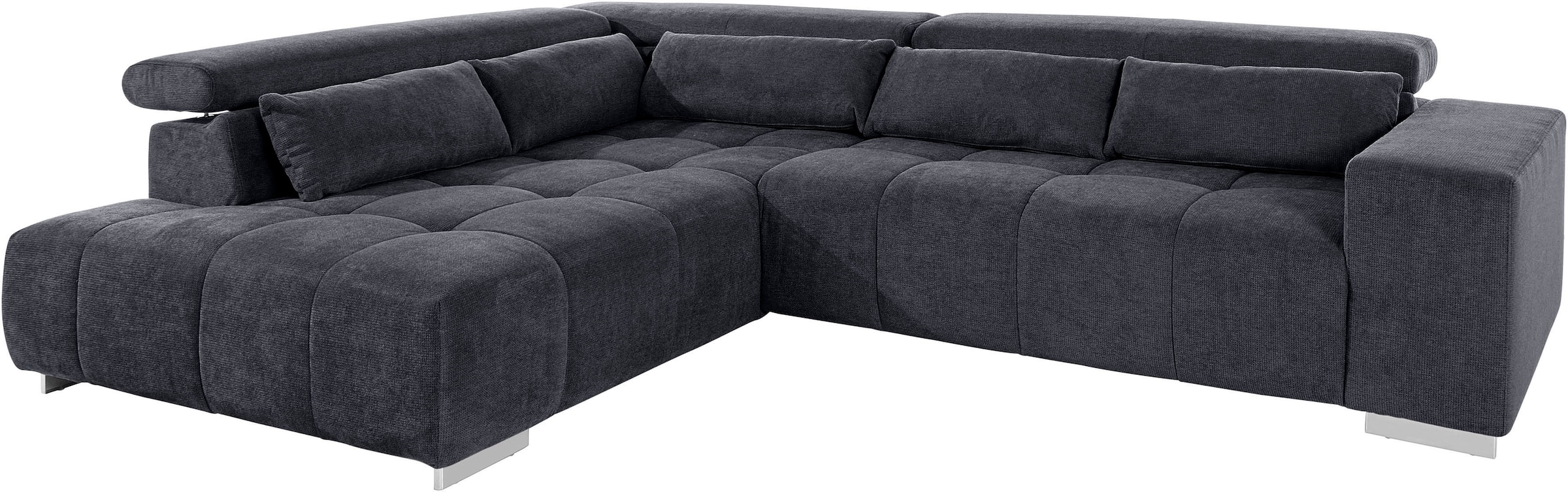 COTTA Ecksofa »Orion L-Form«, mit Kopfteilverstellung & 5 Nierenkissen