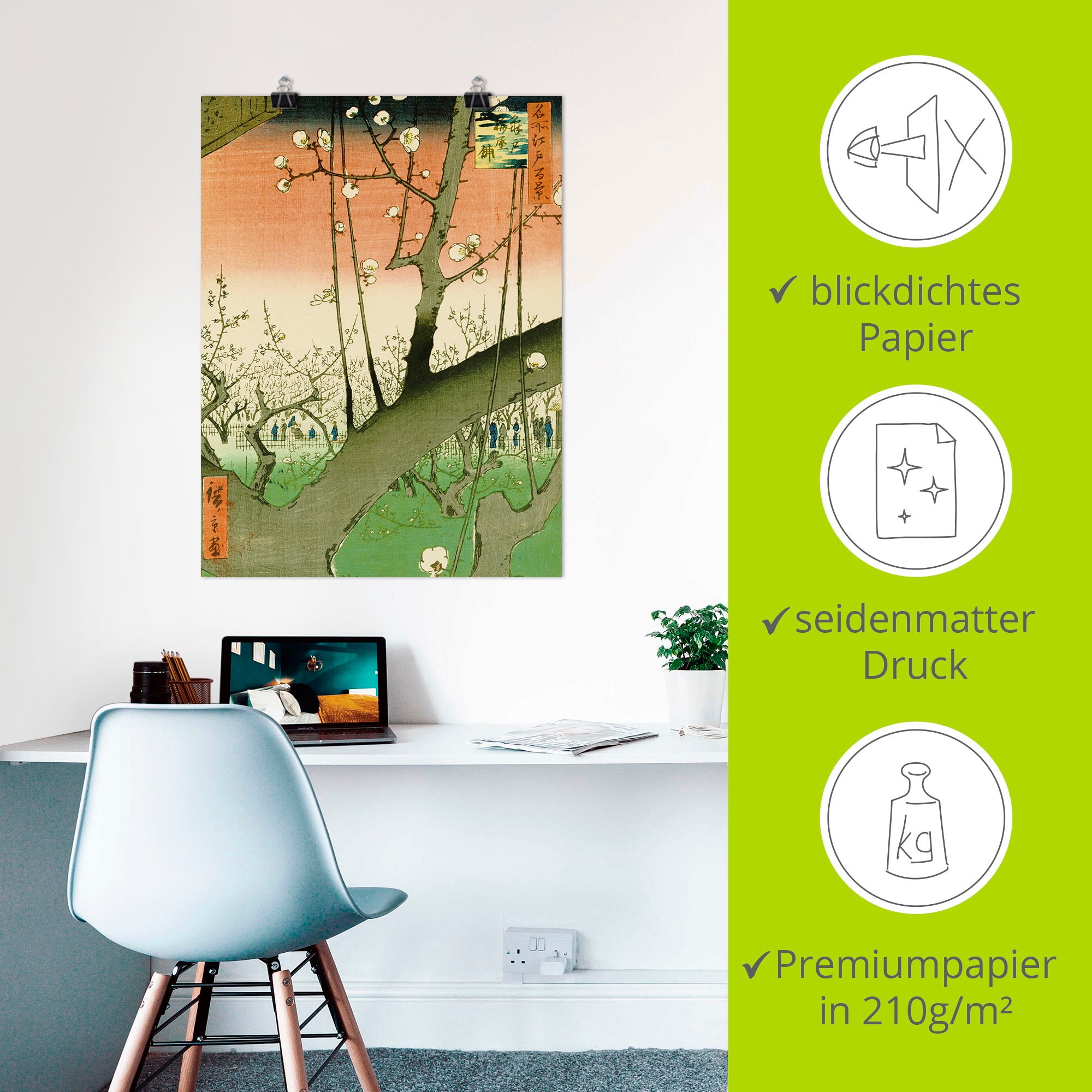 Artland Kunstdruck »Garten mit Pflaumenbäumen«, Bäume, (1 St.), als Leinwandbild, Wandaufkleber oder Poster in versch. Größen