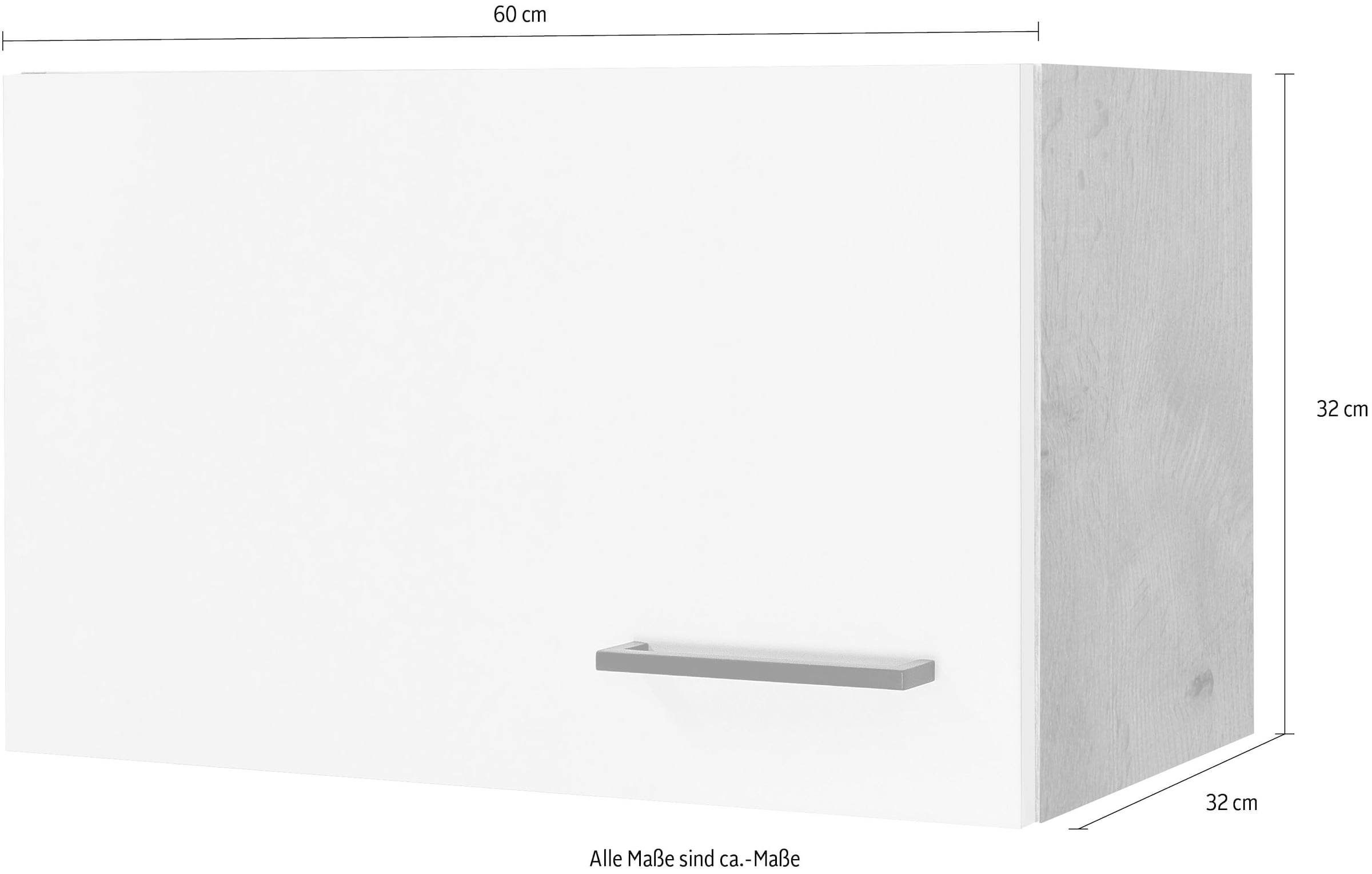 Flex-Well Kurzhängeschrank »Vintea«, (B x H x T) 60 x 32 x 32 cm, mit Metallgriffen