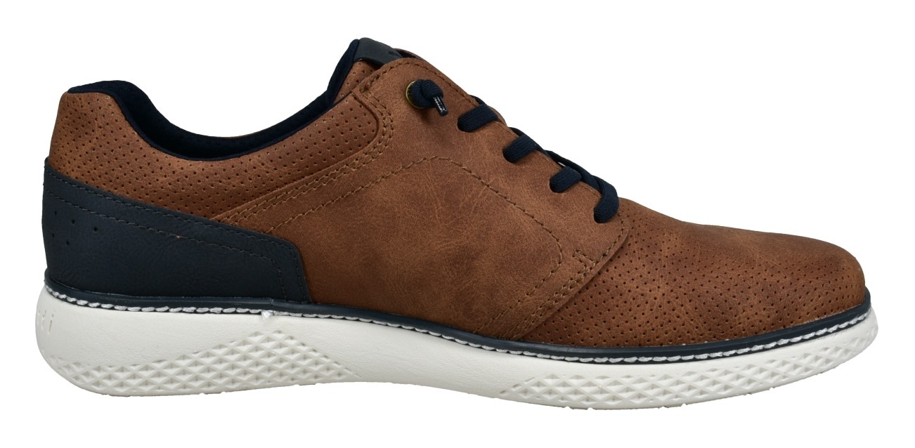 bugatti Slip-On Sneaker, Halbschuh, Freizeitsneaker mit Perforation, elastische Schnürsenkel