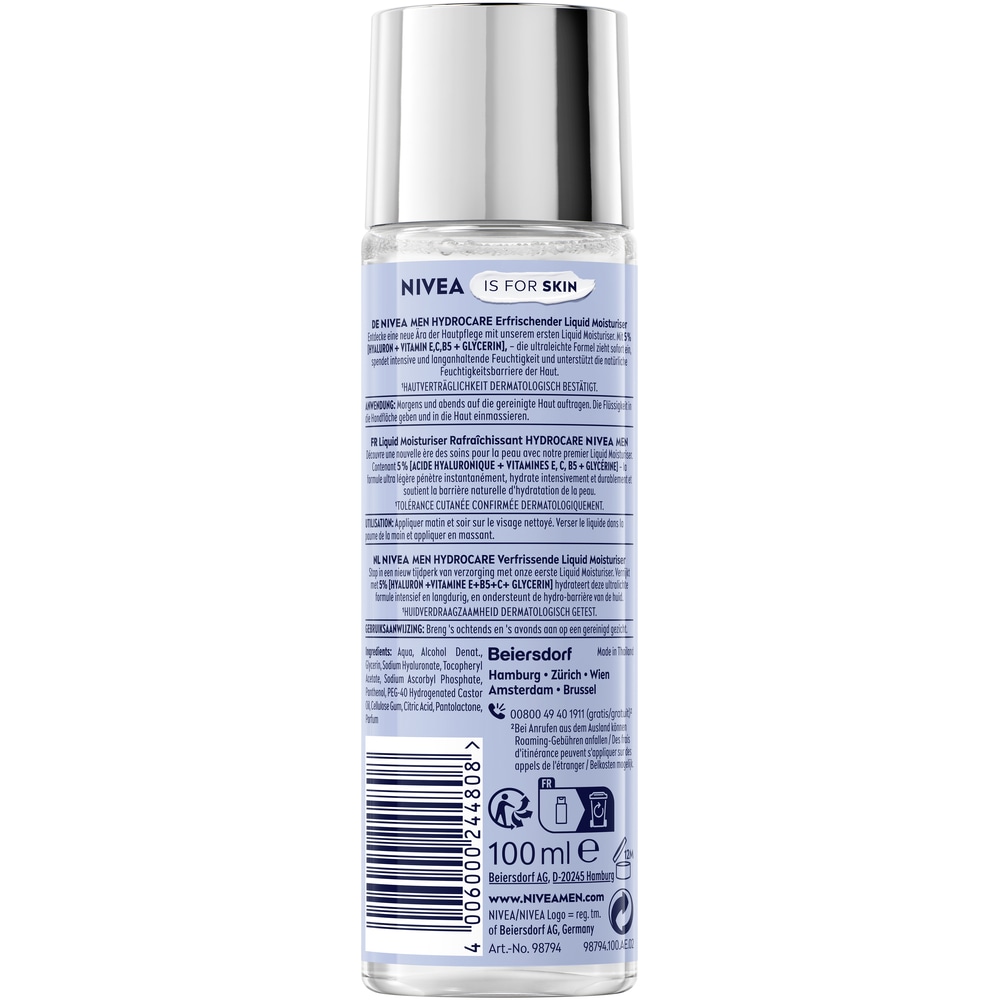 Nivea Men Feuchtigkeitsgel »NIVEA MEN HydroCare Erfrischender Liquid Moisturizer« mit Mega Moisture Technology, auch nach der Rasur geeignet