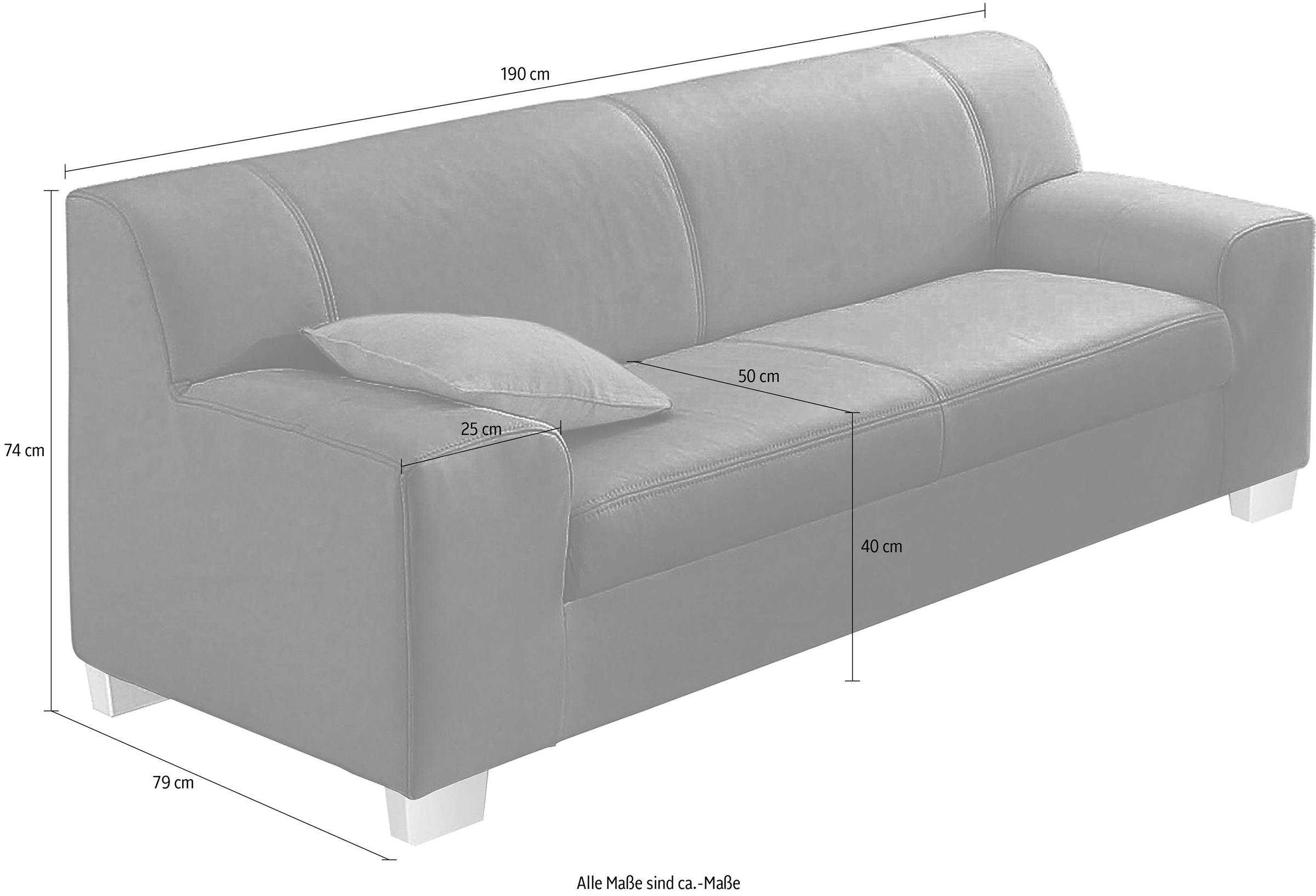 DOMO collection 3-Sitzer »Amando zeitlos und modern, komfortabel,« in vielen Bezugsvarianten, auch in Leder