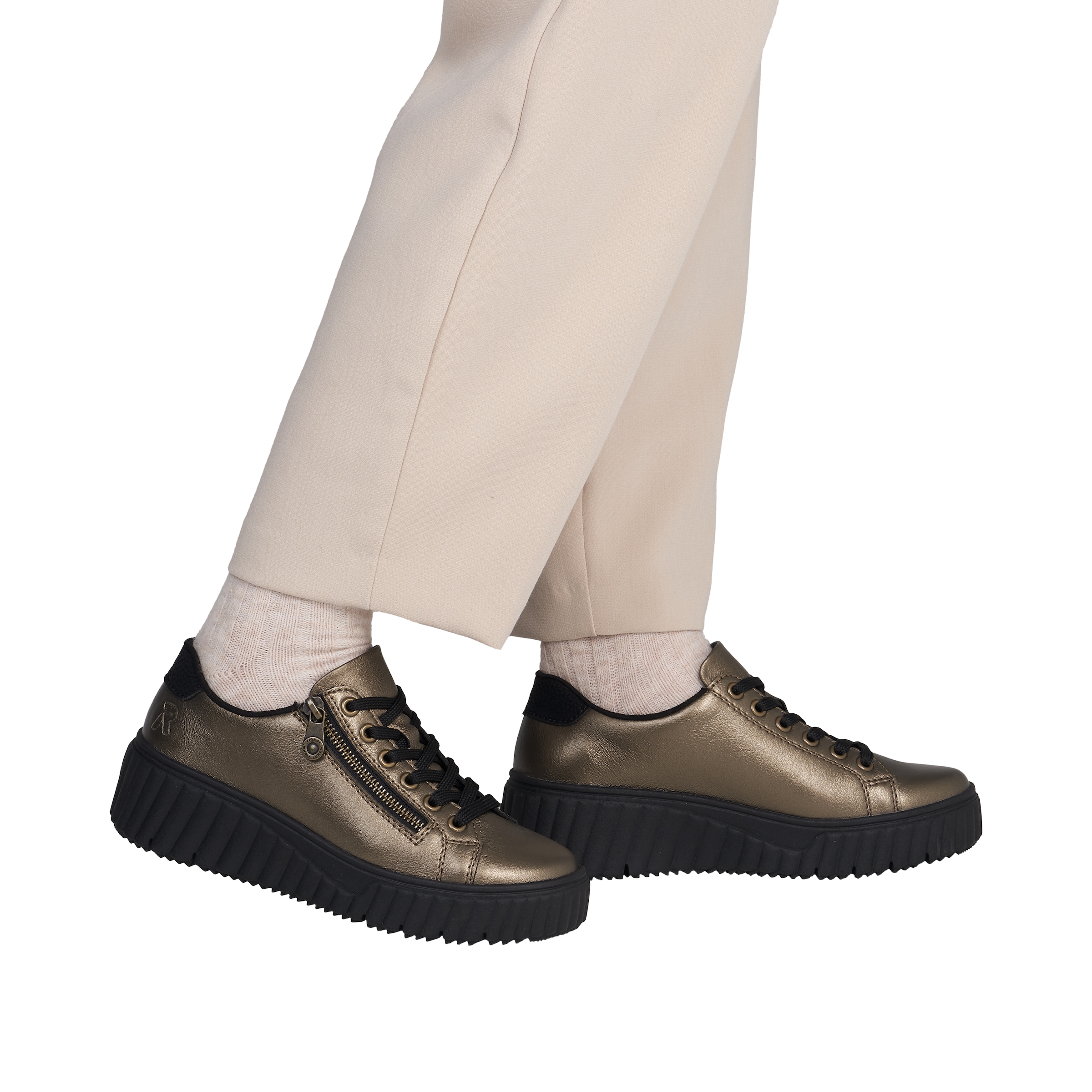 Rieker Plateausneaker  Freizeitschuh, Halbschuh, Schnürschuh mit Plateausohle