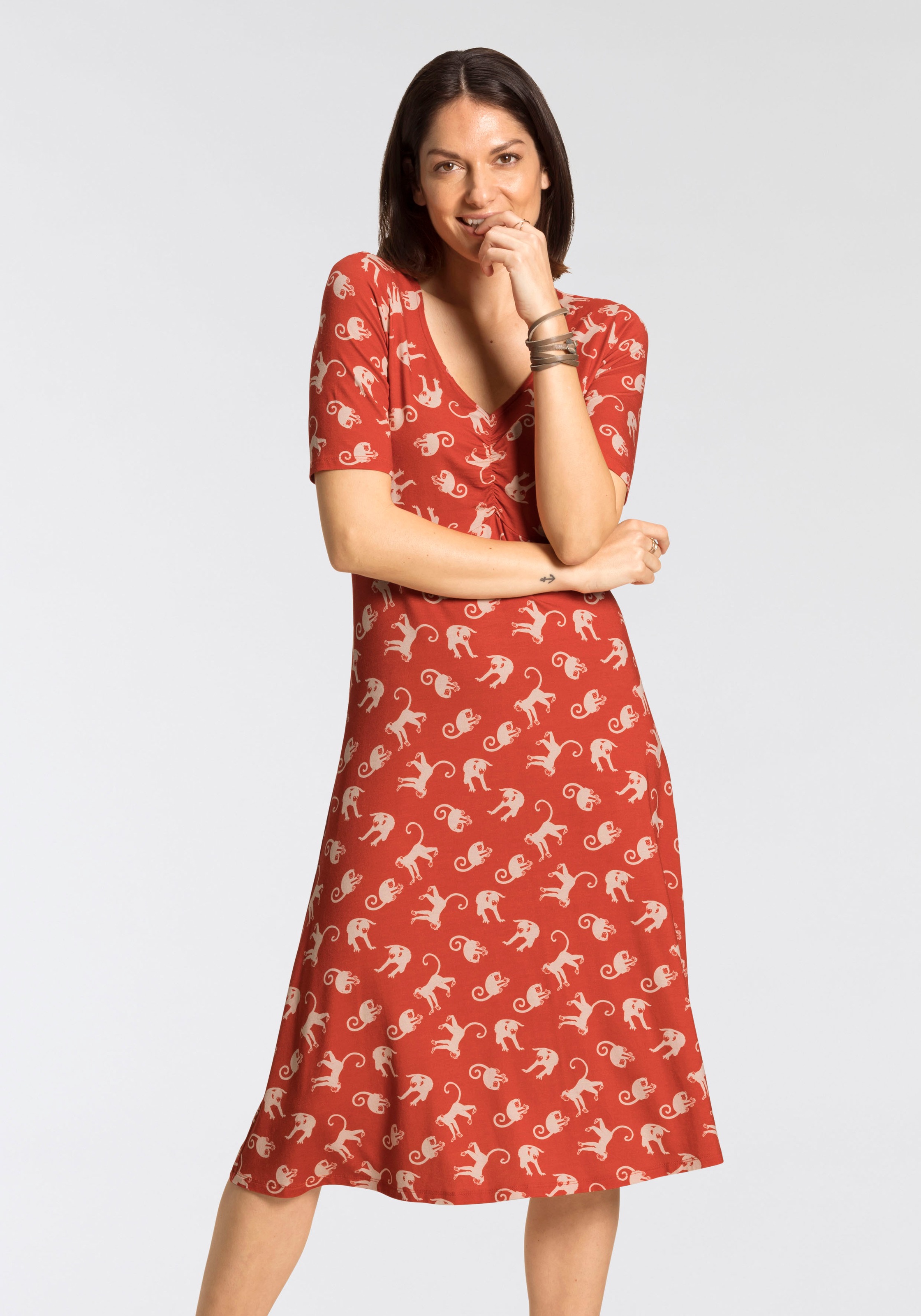 Boysen's Jerseykleid, mit weit schwingendem Saum NEUE FARBEN