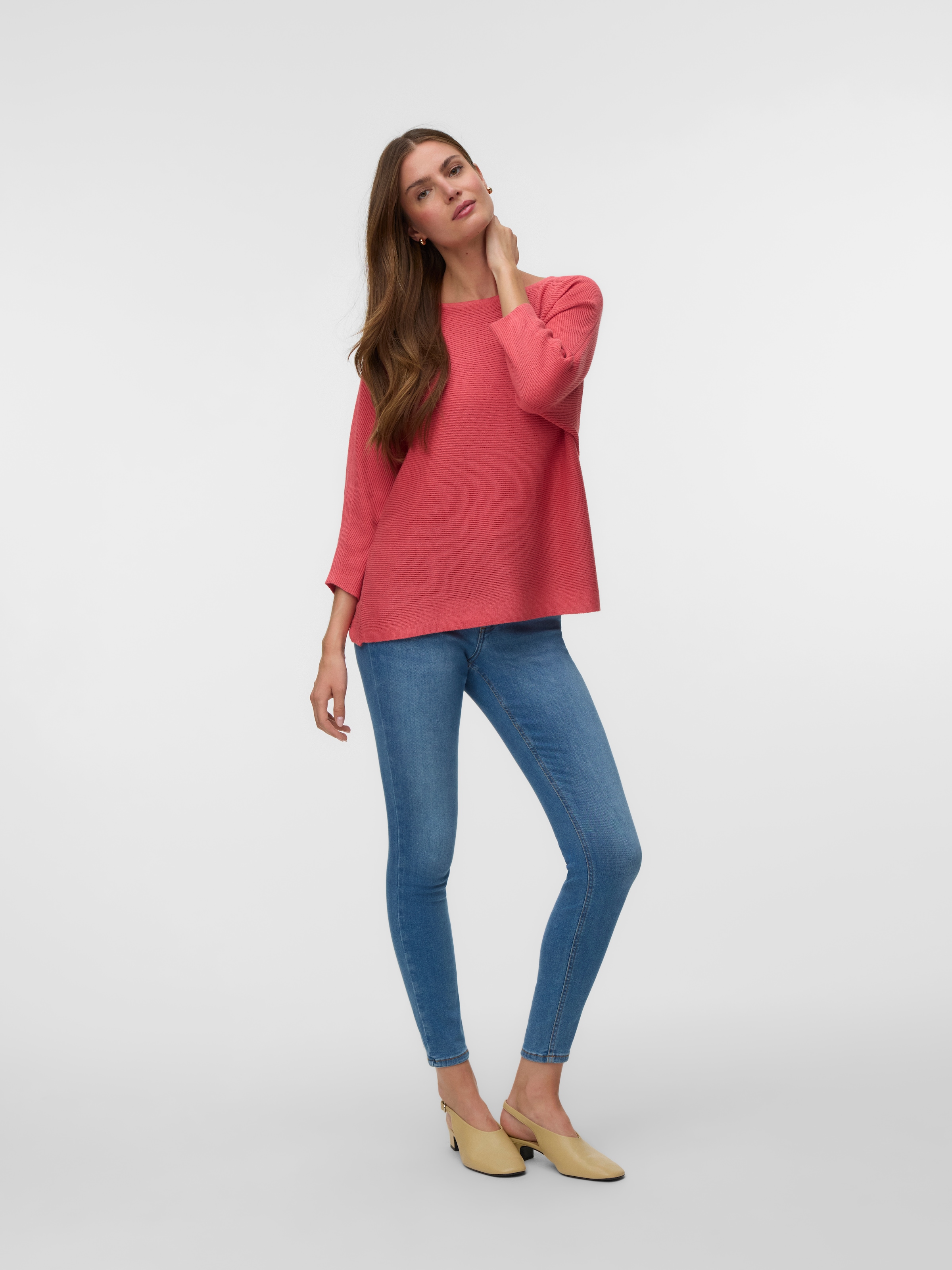 Vero Moda 3/4 Arm-Pullover »VMNORA 3/4 BOATNECK BLOUSE NOOS« mit Fledermausärmeln