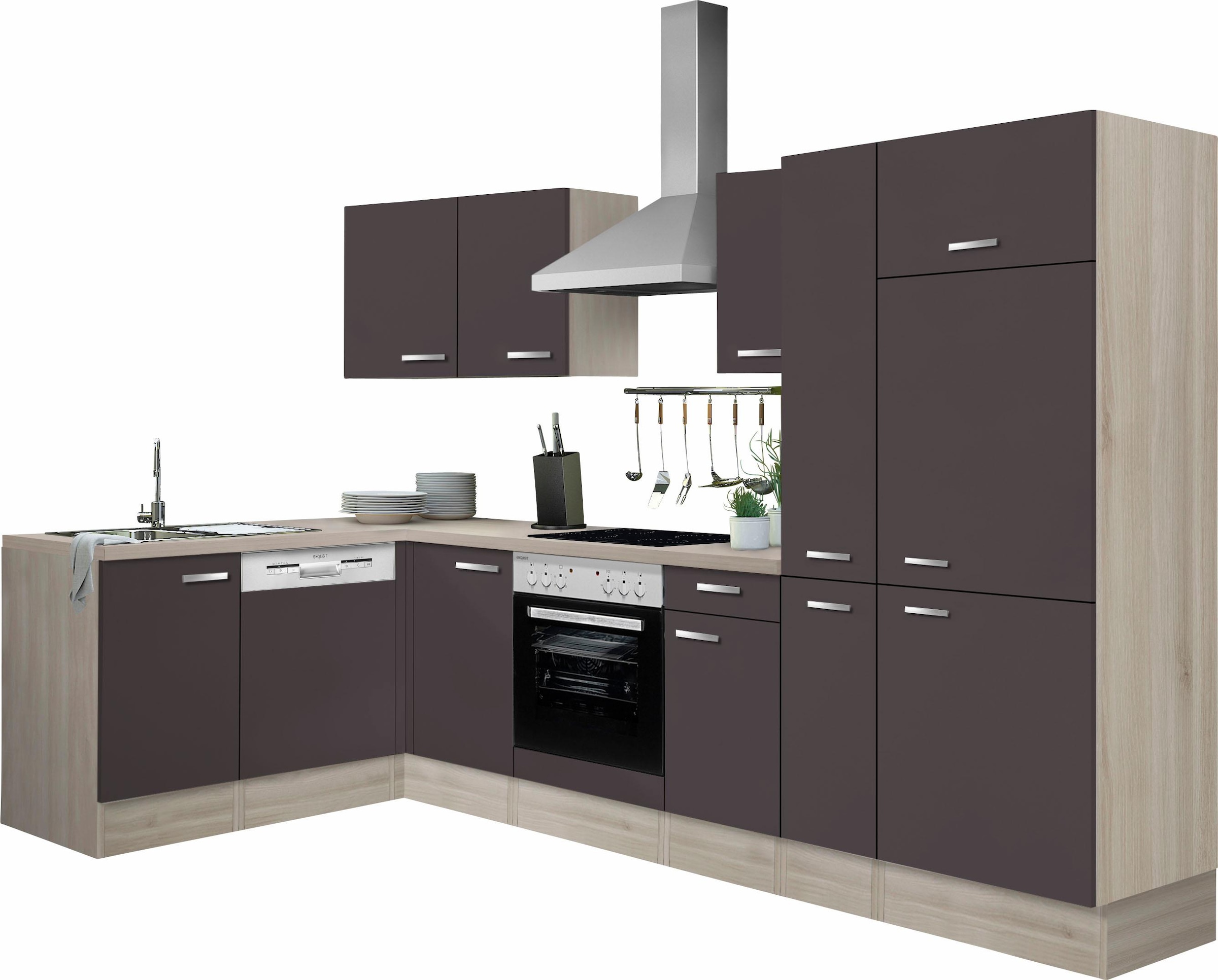 OPTIFIT Küchenzeile »Faro«, Stellbreite 300x175 cm, wahlweise mit E-Geräten,mit Apothekerschr.