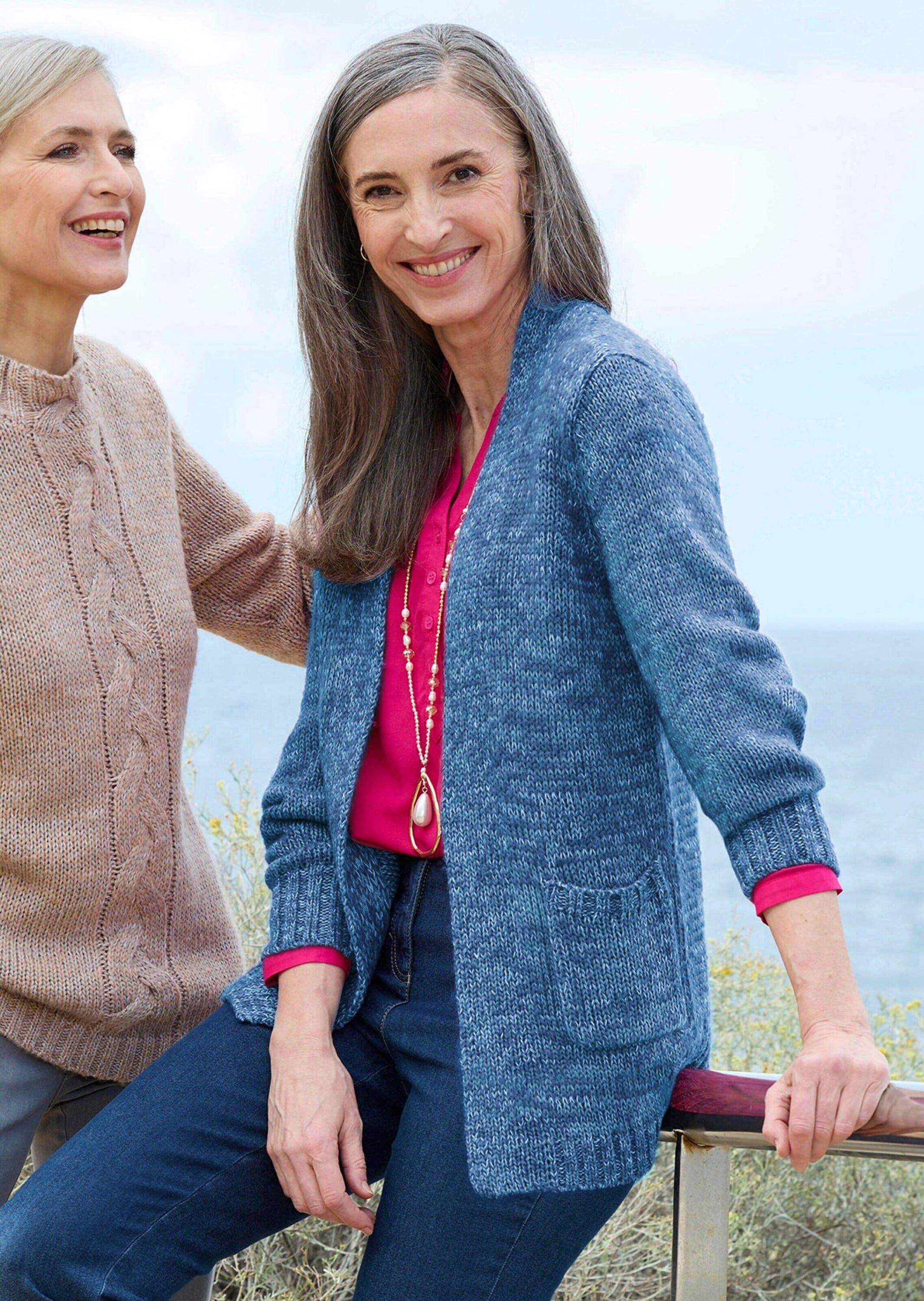 GOLDNER Strickjacke »Strickjacke mit aufgesetzten Taschen«