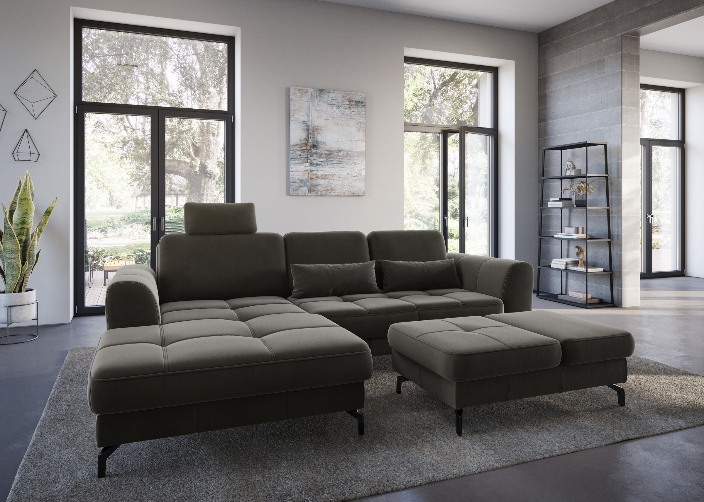 sit&more Hocker »Bendigo« mit Klappfunktion, Bodenfreiheit 12 cm, wahlweise in 2 Fußfarben