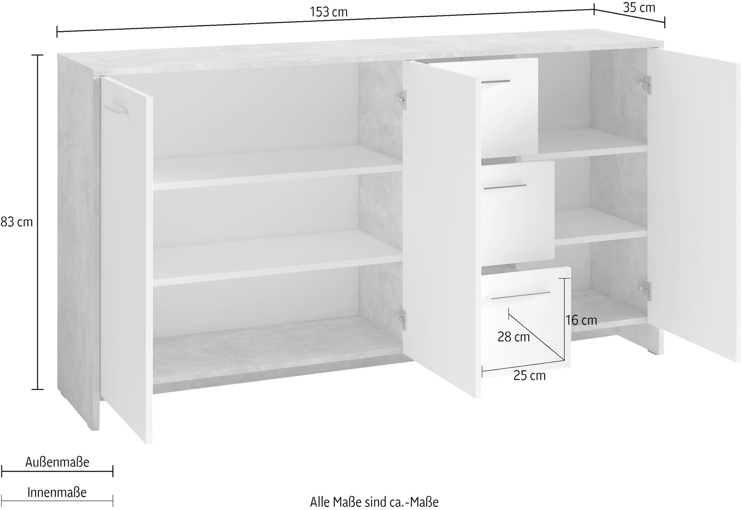 Homexperts Sideboard »Benno«, Breite 153 cm