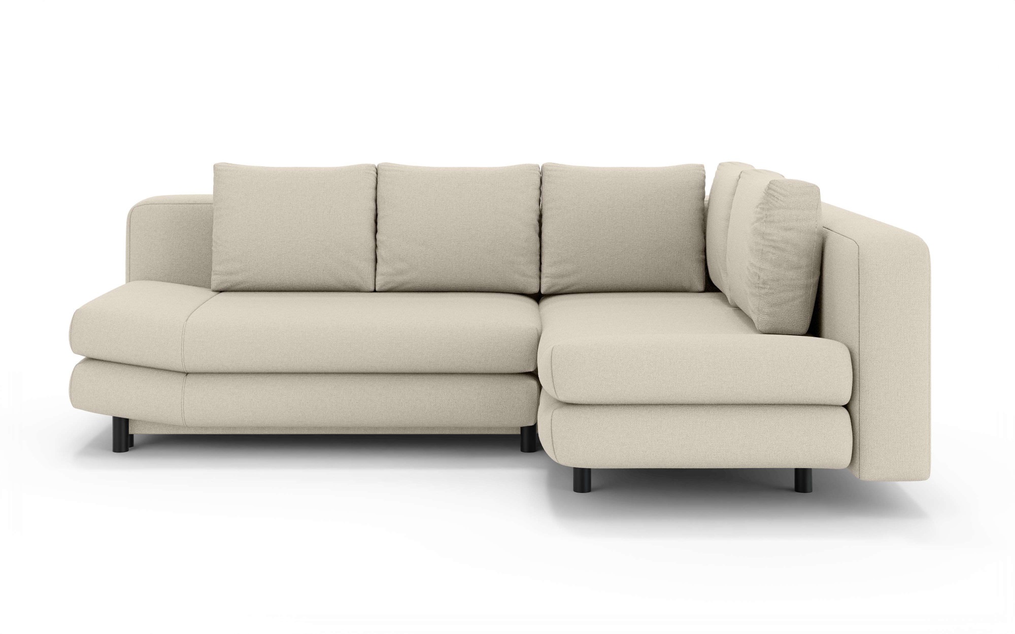 Home affaire Ecksofa »LENNARA Schlafsofa mit Bettkasten, Maße B/T/H: 234/179/85 cm«, L-Form mit Ottomane rechts/links, mit Wellenunterfederung