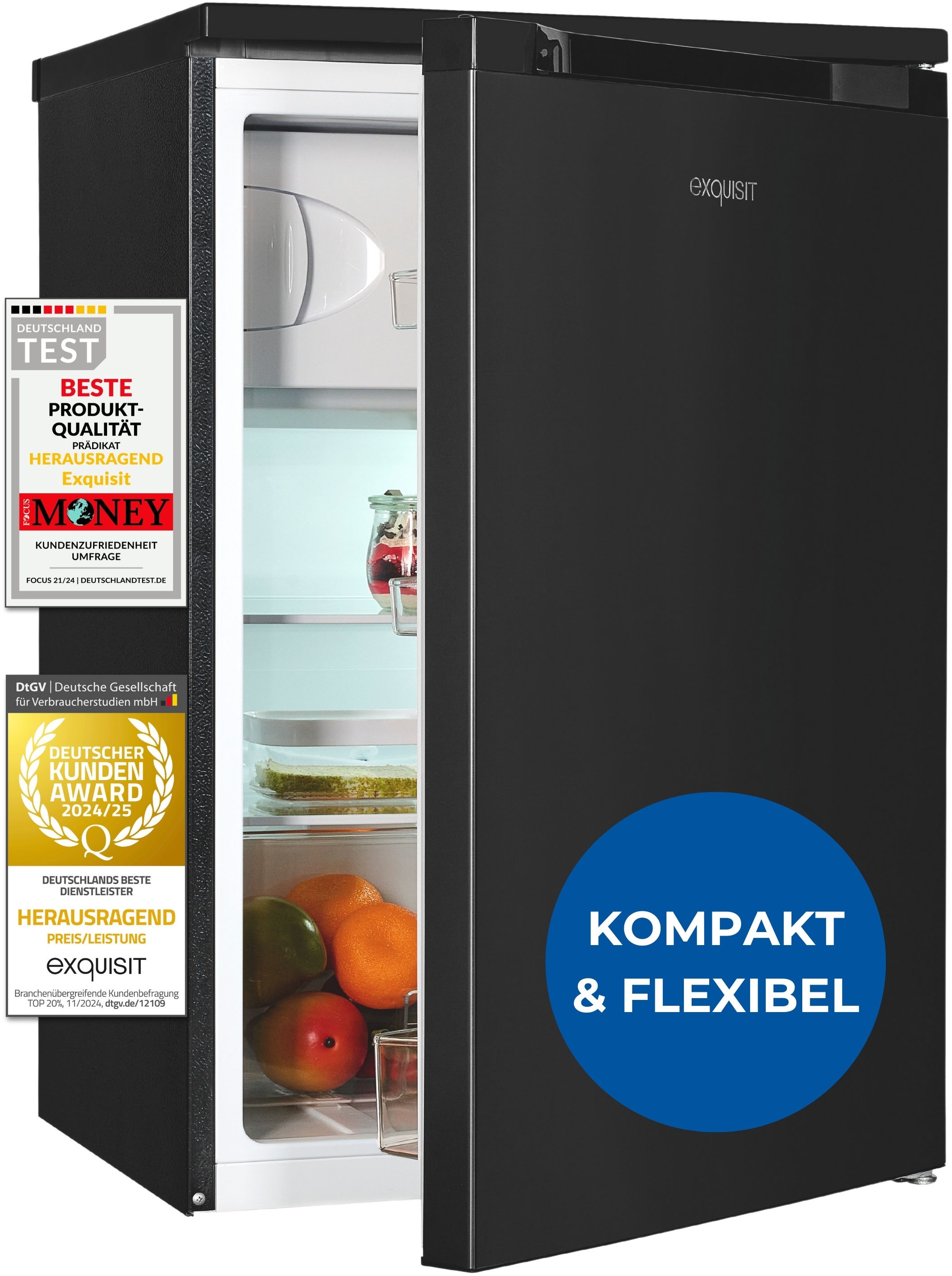 exquisit Kühlschrank KS15-4-051C inoxlook-az »KS15-4-051C inoxlook-az« 84,5 cm hoch 54,9 cm breit