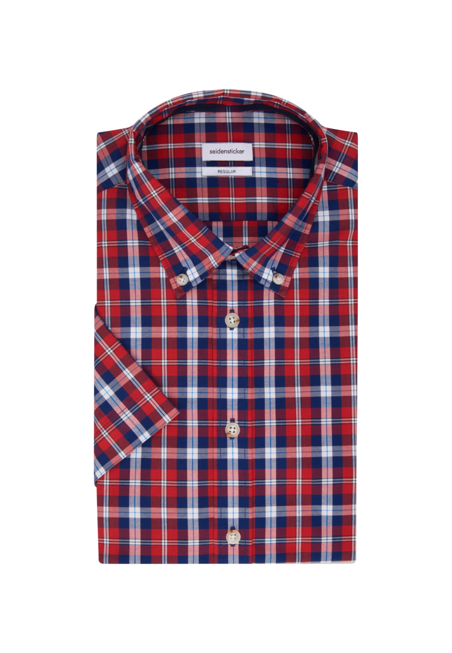 seidensticker Businesshemd »Schwarze Rose«, Regular Kurzarm Button-Down-Kragen Karo