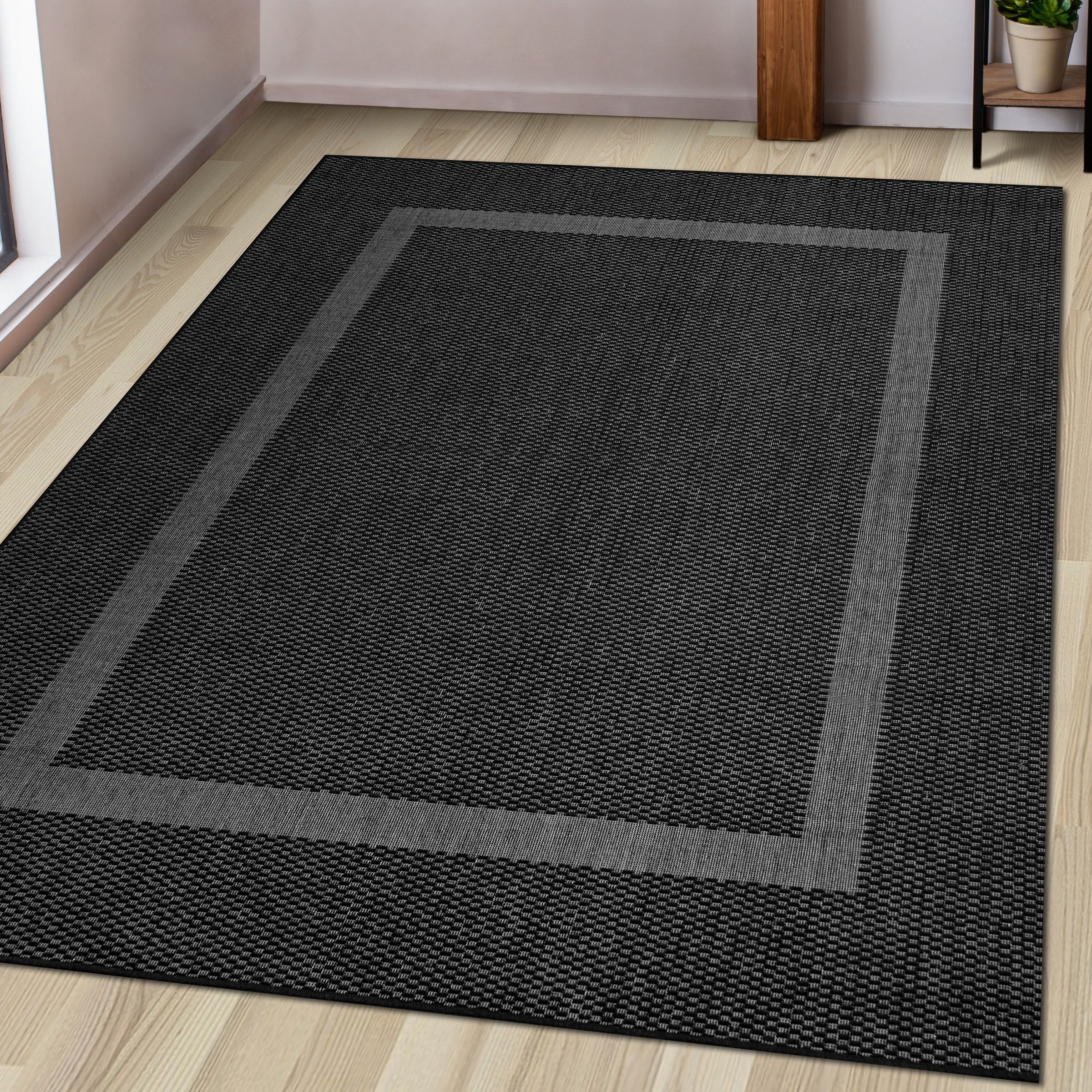 my home Teppich »Venedig Bordüre auch als Läufer erhältlich«, rechteckig, 3 mm Höhe, In- und Outdoor geeignet, Sisal-Optik, Wetterfest & UV-beständig
