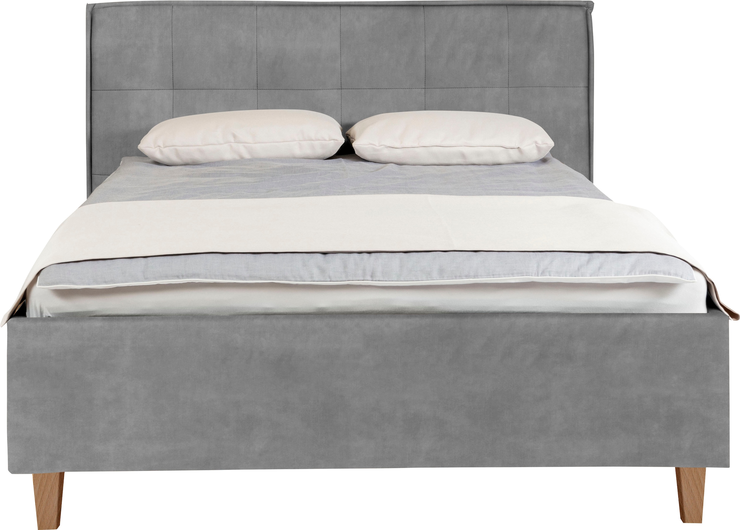 alina Polsterbett »Hakon« wahlweise mit Matratze und Lattenrost, Füße in Buche natur