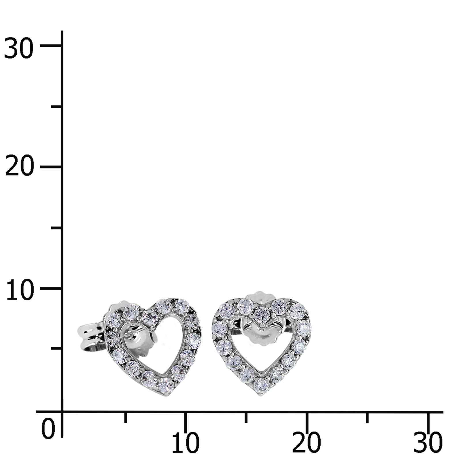 OSTSEE-SCHMUCK Paar Ohrstecker »- Herz 7 mm - Silber 925/000 - Zirkonia«