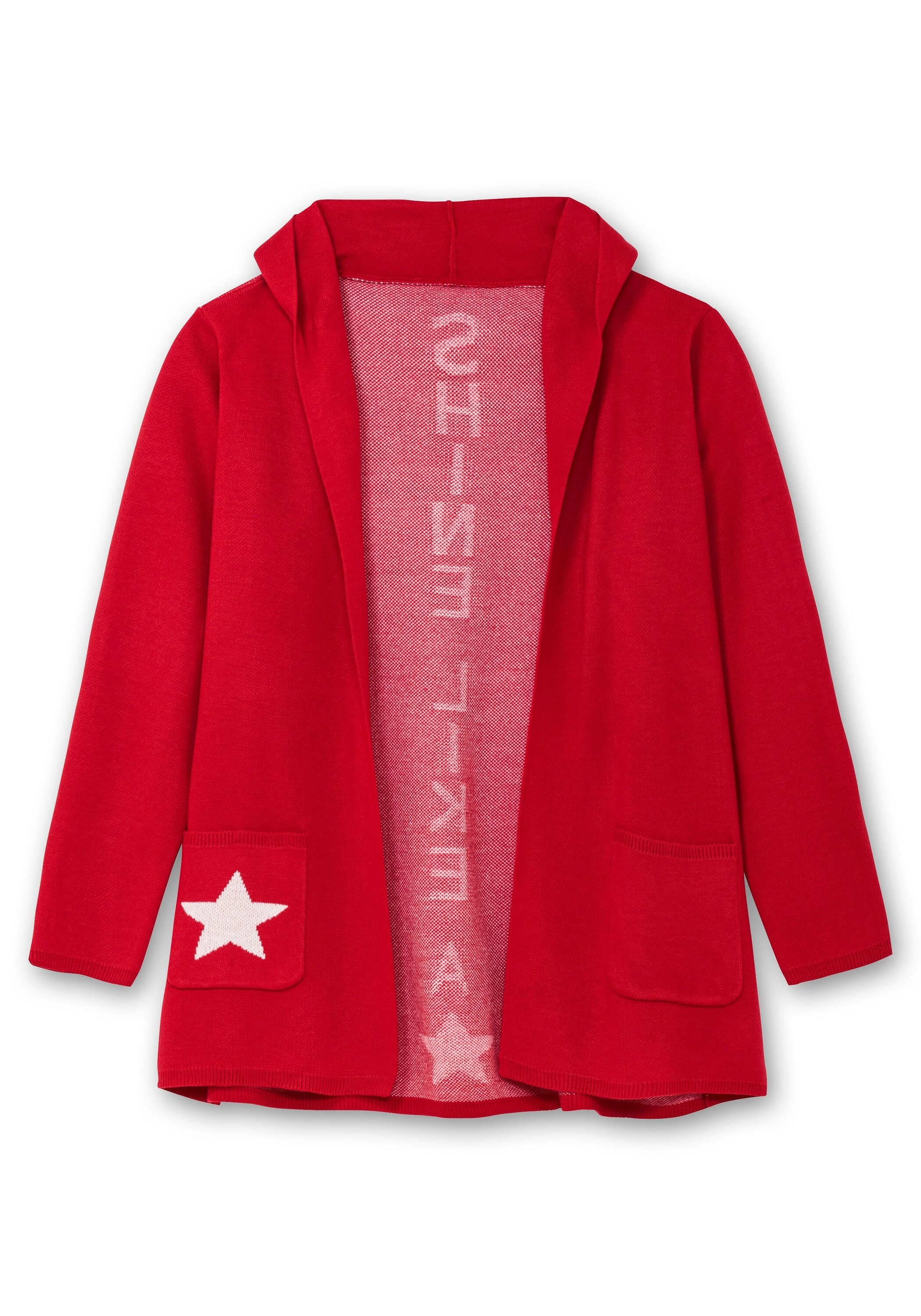 Sheego Strickjacke »Strickjacke mit Kapuze und Jacquard-Details«