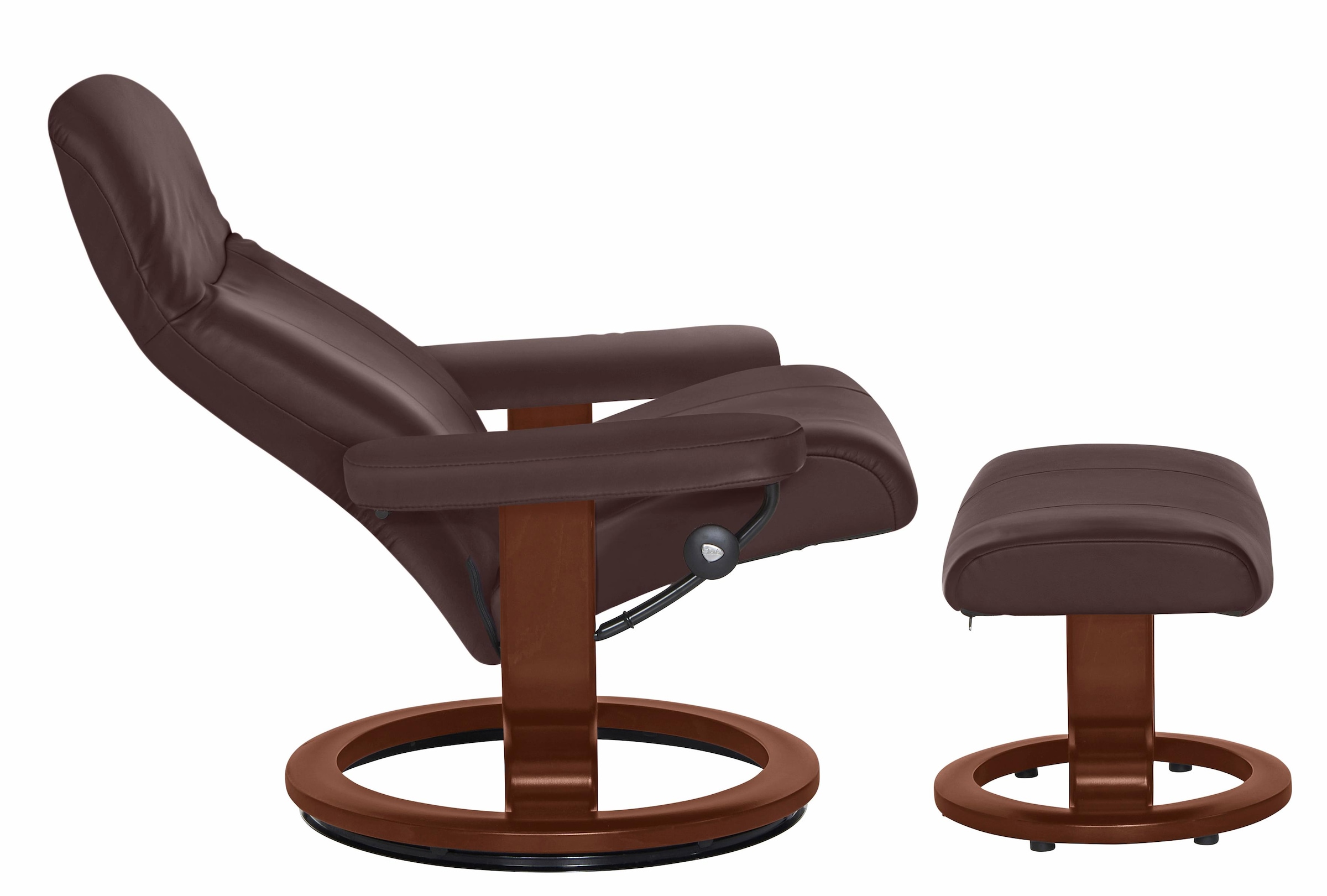 Stressless® Relaxsessel »Garda«, (Set, Relaxsessel mit Hocker), mit Hocker, mit Classic Base, Größe M, Gestell Braun