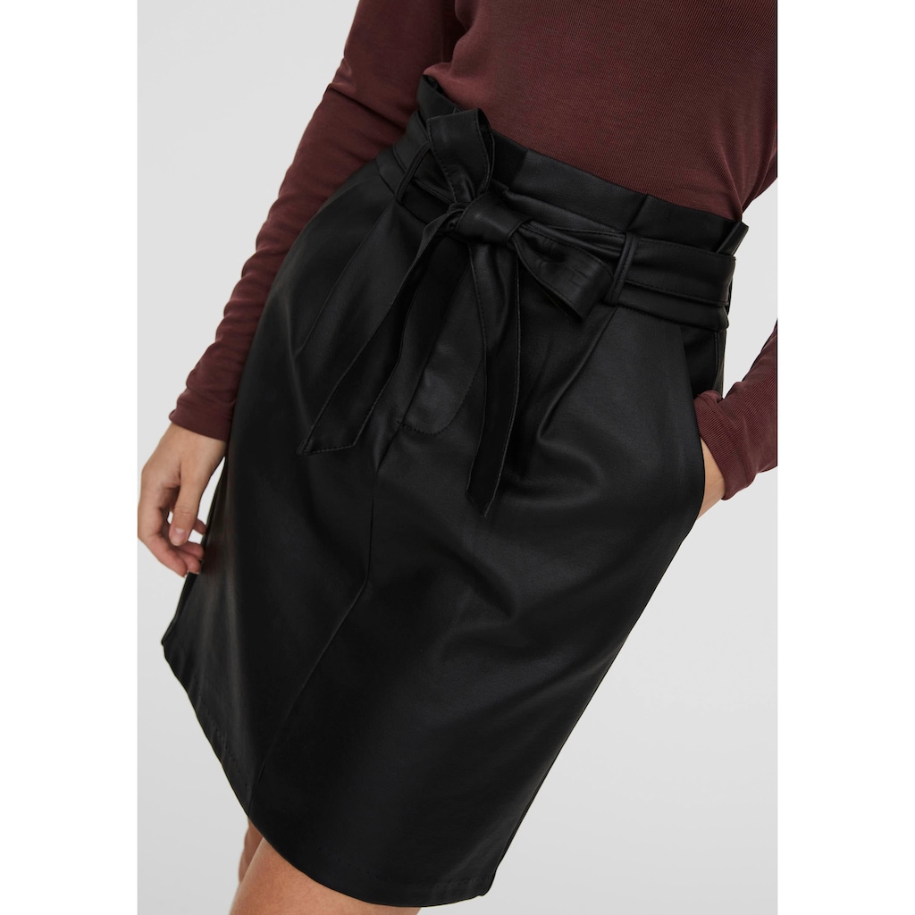 Vero Moda Lederimitatrock »VMEVA HR PAPERBAG SHORT COATED SKT«