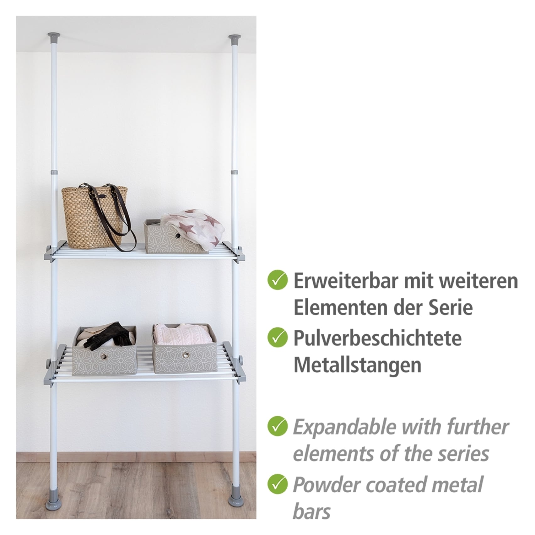 WENKO Teleskopregal »Modell Herkules«, ausziehbarer Regalboden, 73-120 cm, passend zur WENKO Herkules-Serie