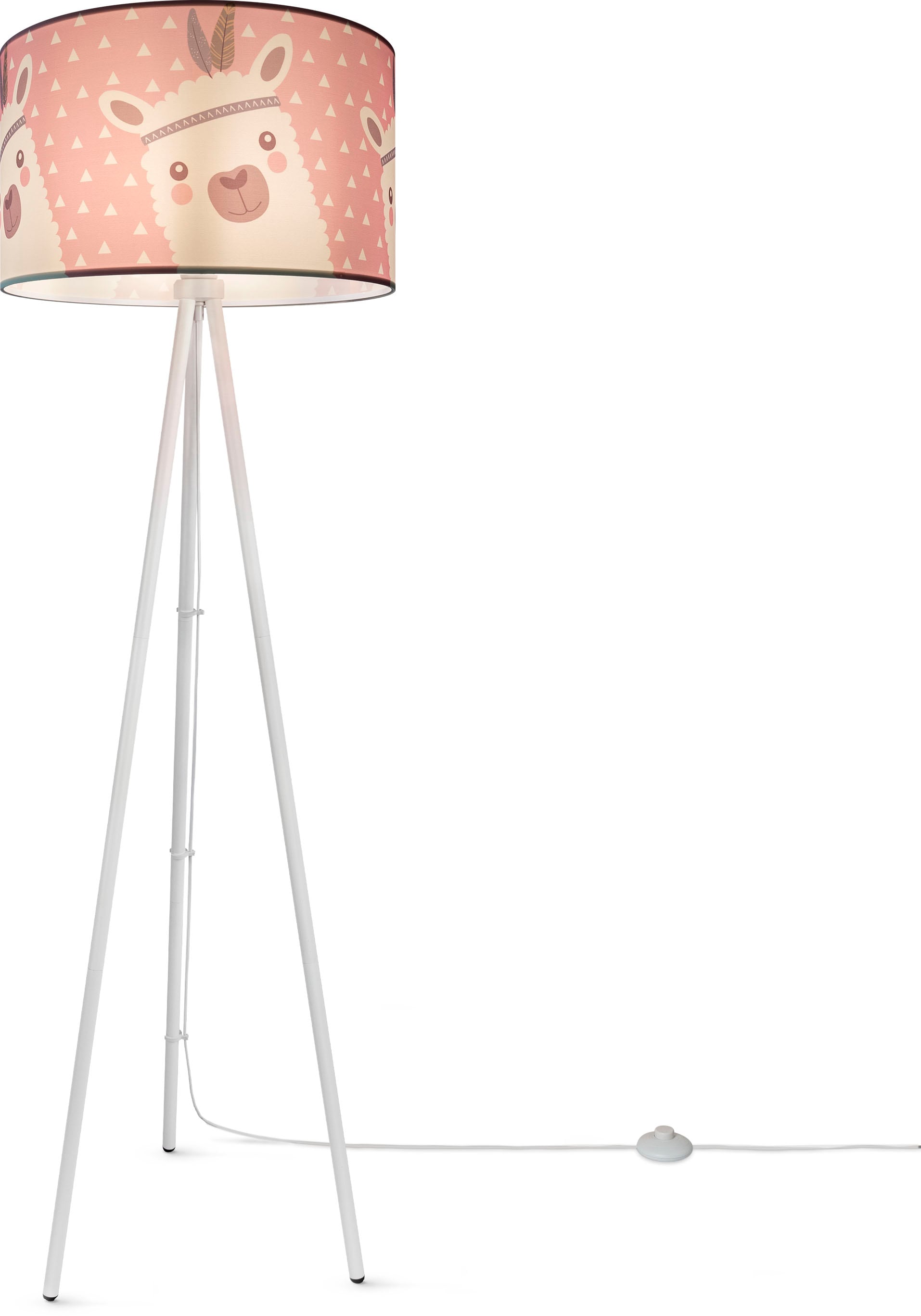 Paco Home Stehlampe »Trina Ela«, Leuchtmittel E27 | ohne Leuchtmittel, Kinderlampe LED Kinderzimmer Lampe Mit Lama-Motiv Stehleuchte E27