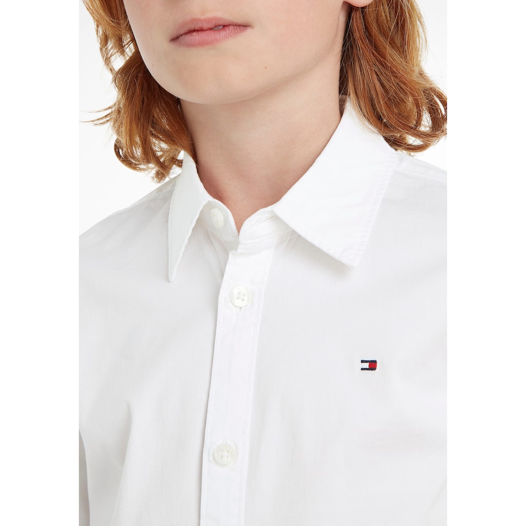 Tommy Hilfiger Langarmhemd »SOLID STRETCH POPLIN SHIRT L/S«, Kinder Kids Junior MiniMe
