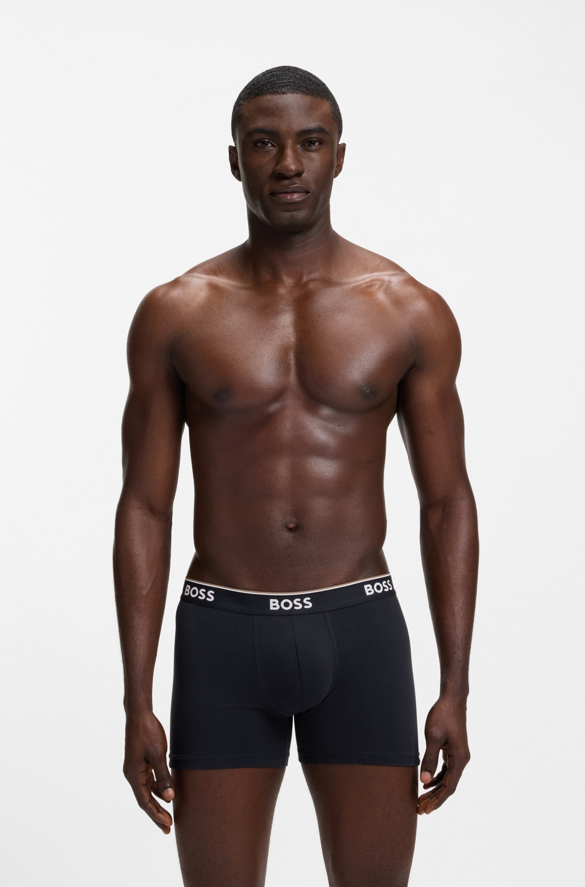 BOSS Boxershorts Packung, 3 Stk. aus bequemer Stretch-Baumwolle, körpernah, mittlere Bundhöhe