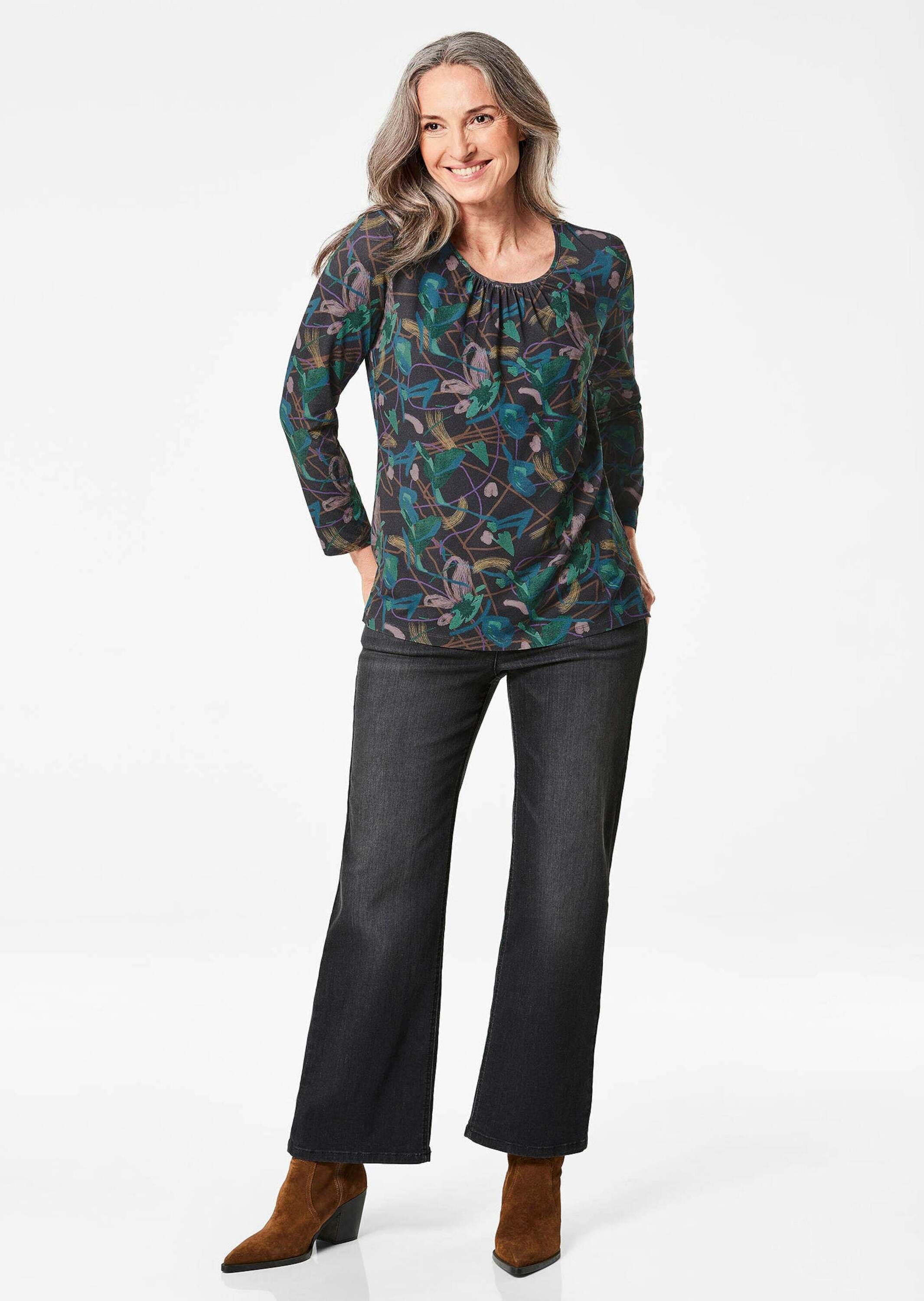 GOLDNER Langarmshirt »Kurzgröße Druckshirt«