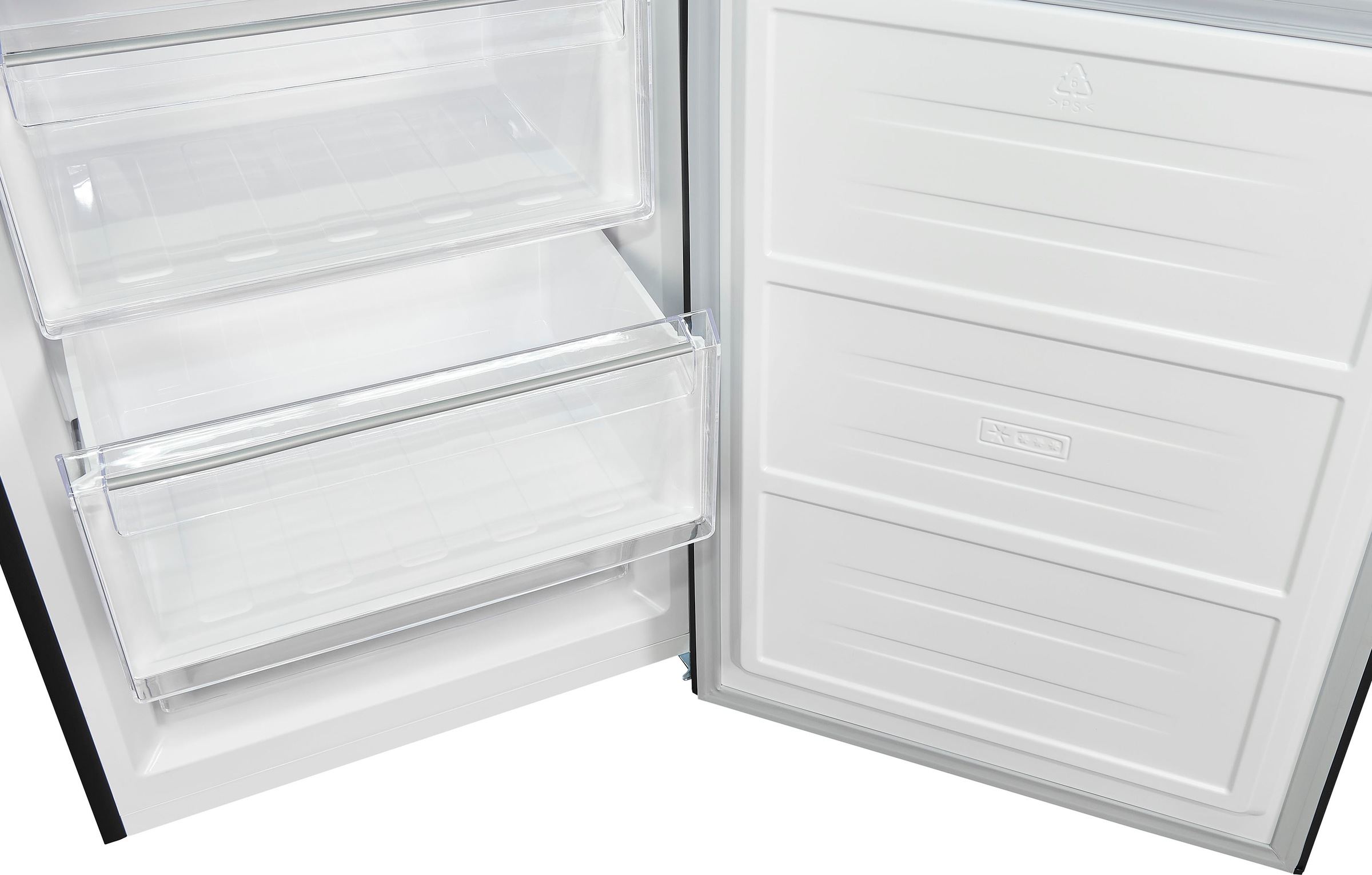 exquisit Kühl-/Gefrierkombination »KGC350-105-NF-040C inoxlook-az«, Energieeffizienzklasse C, 347 L Volumen, Total NoFrost, Display