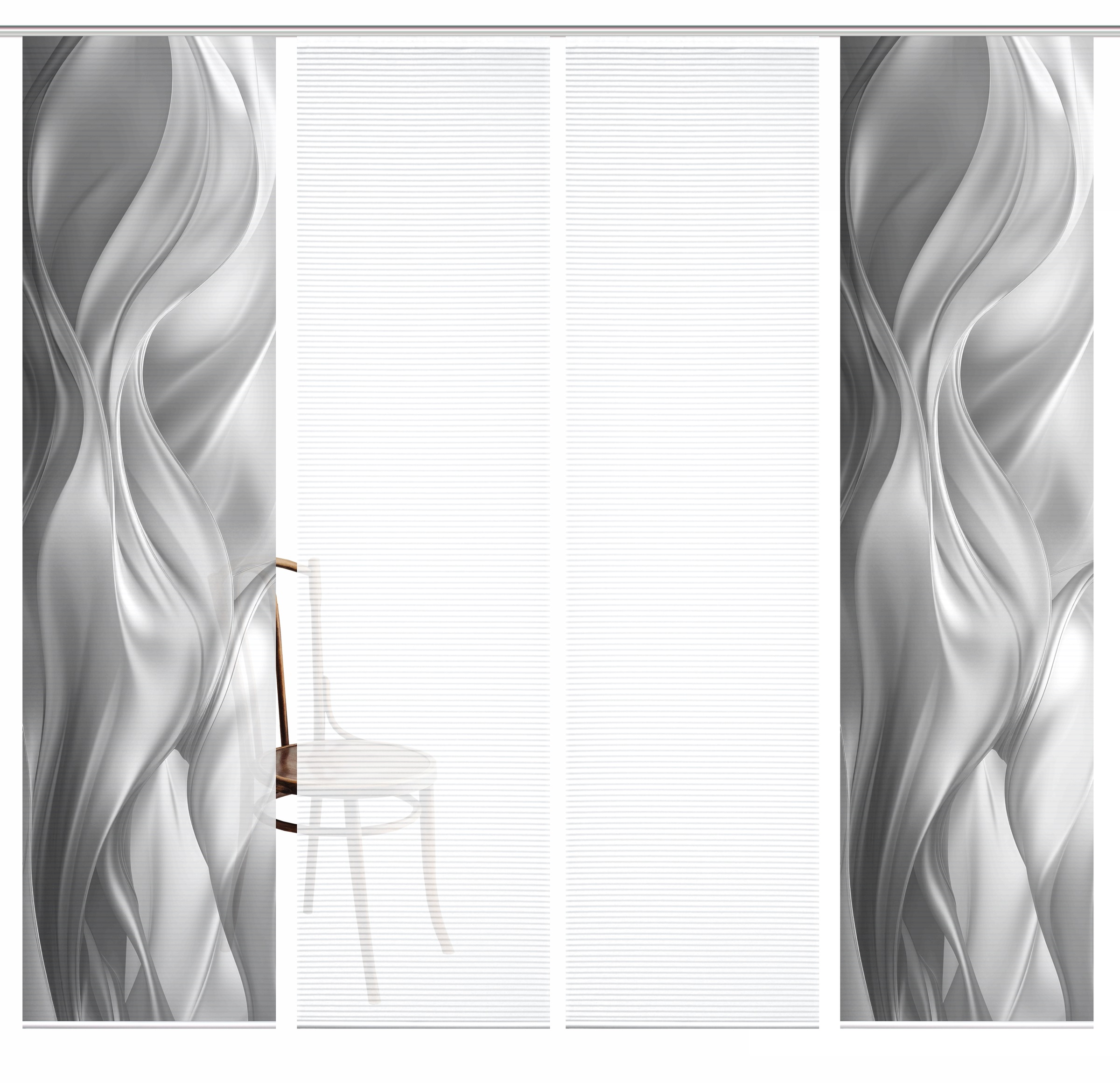 HOME in green Schiebegardine »ALCINA« Paneelwagen 4 Stk. tlg. SET DIGITALDRUCK,BAMBUSOPTIK RECYCELT