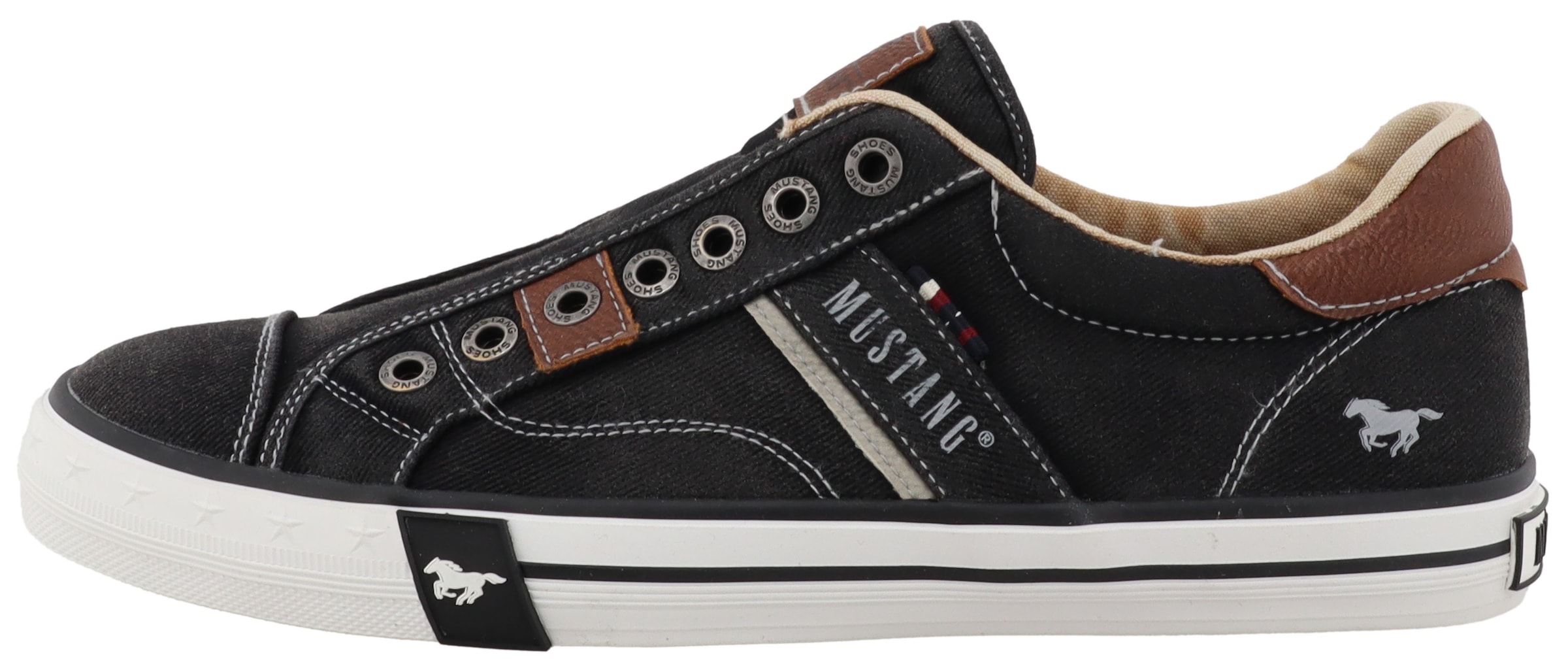Mustang Shoes Slip-On Sneaker »Calogero«  Slipper, Freizeitschuh, Halbschuh mit Kontrastnähten