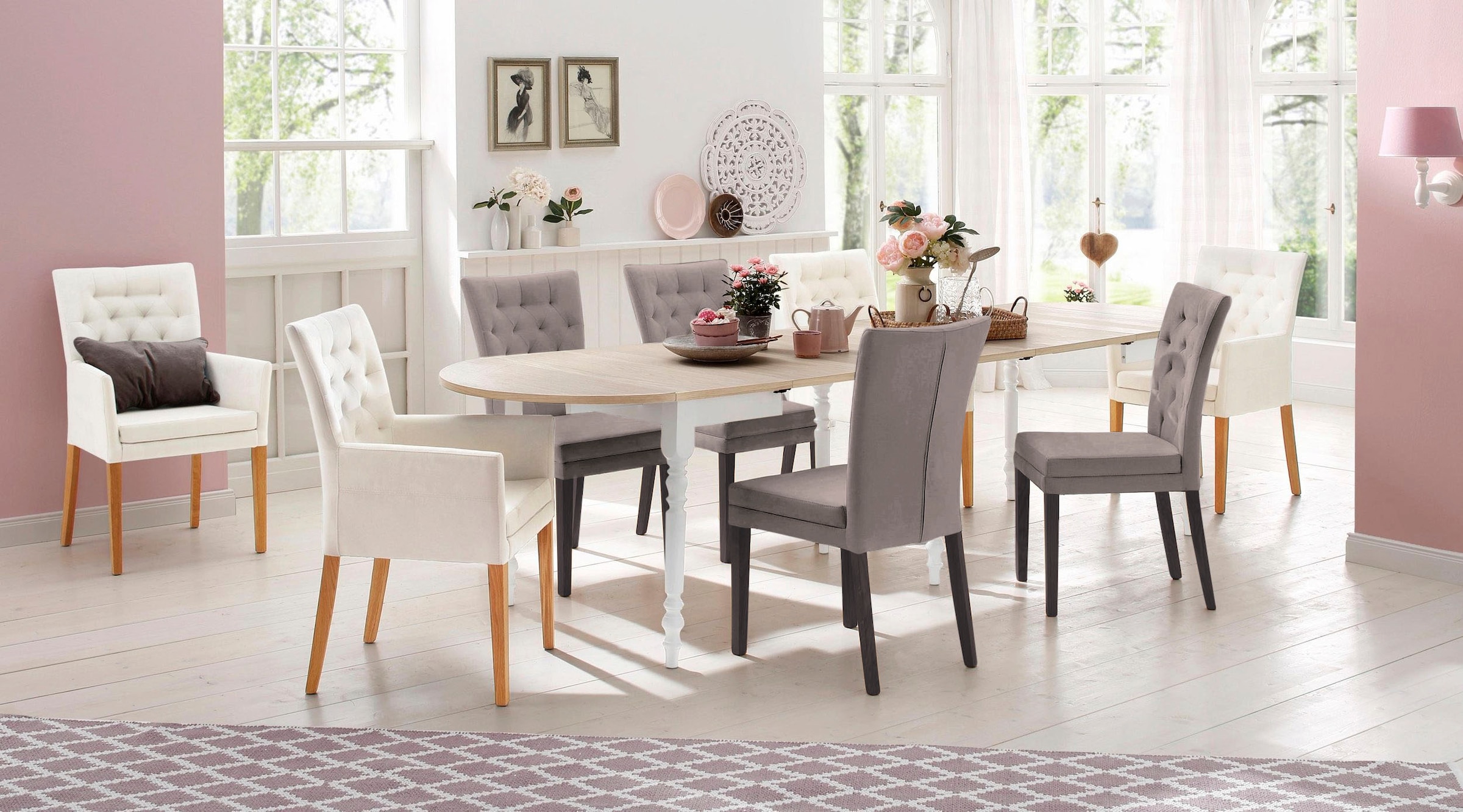 Home affaire 4-Fußstuhl »Colorado« (Set) 2 Stk.Beine aus Buche, wengefarben lackiert, Im 2er, 4er oder 6er-Set