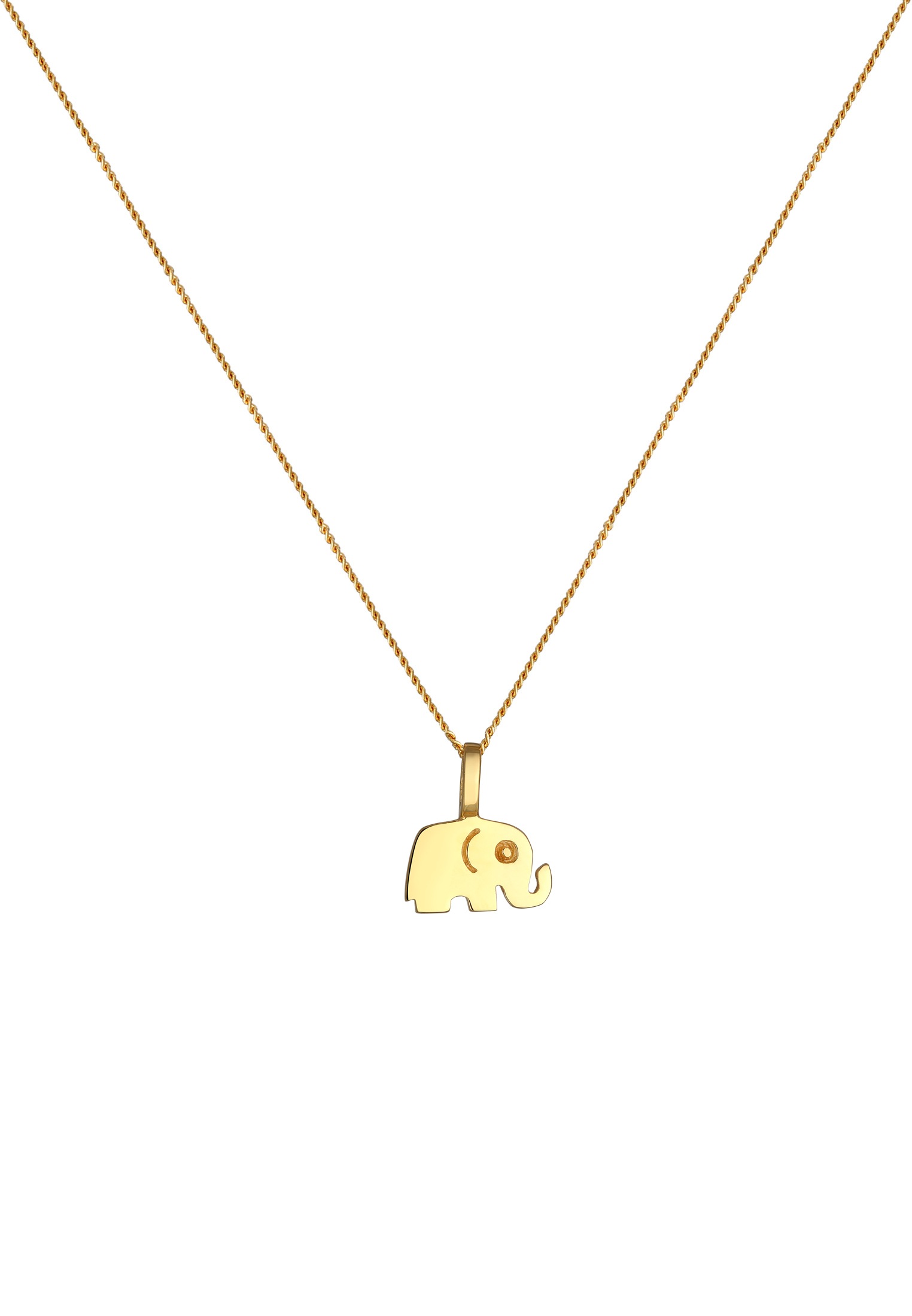Elli Premium Kette mit Anhänger »Halskette 585 Gelbgold Elefant«